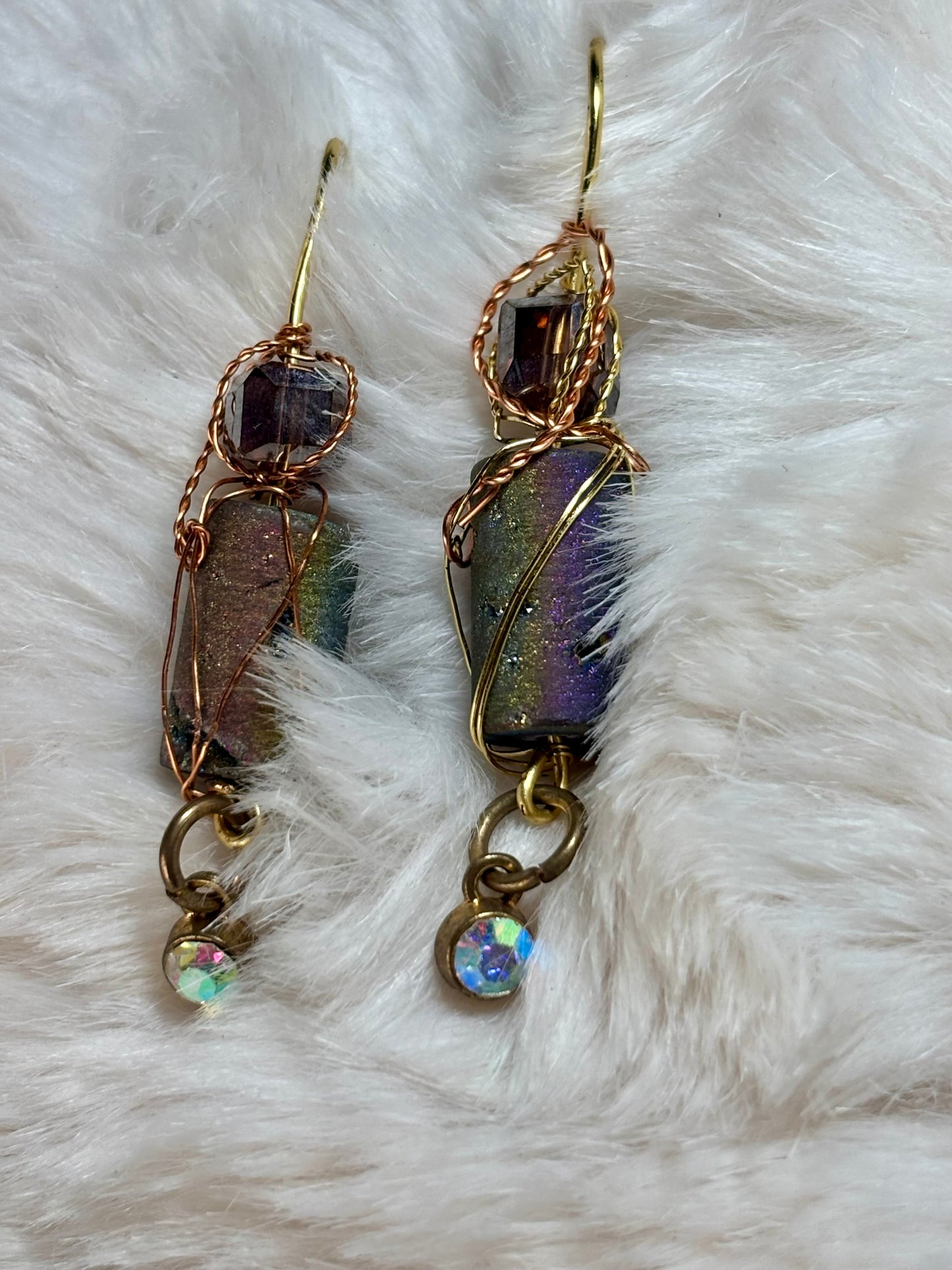 Earthen Stardust: Druzy Earrings