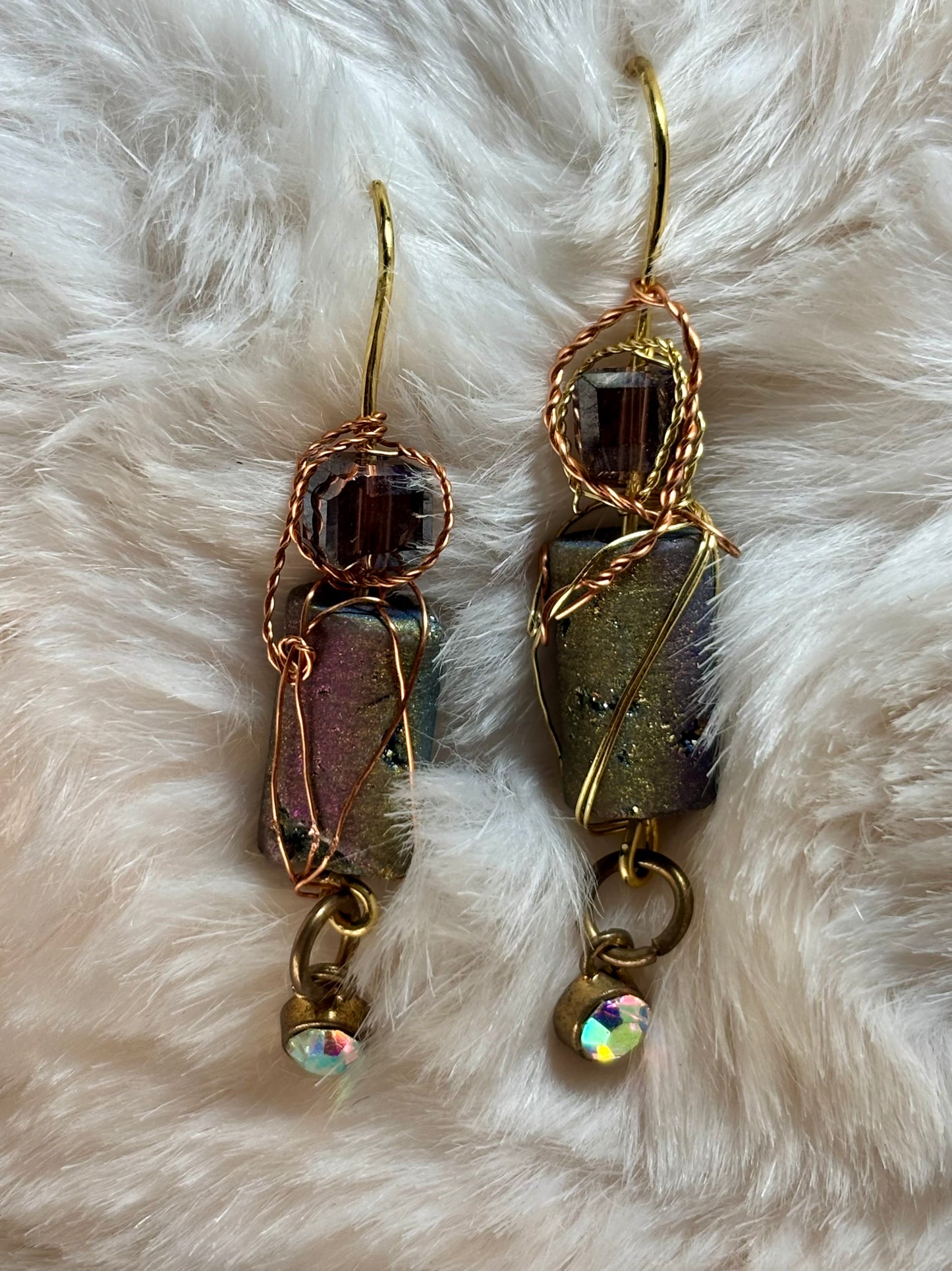 Earthen Stardust: Druzy Earrings