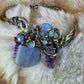 Dragon Vein Agate, Amethyst, Moonstone Bracelet:    DRAGON RIDER