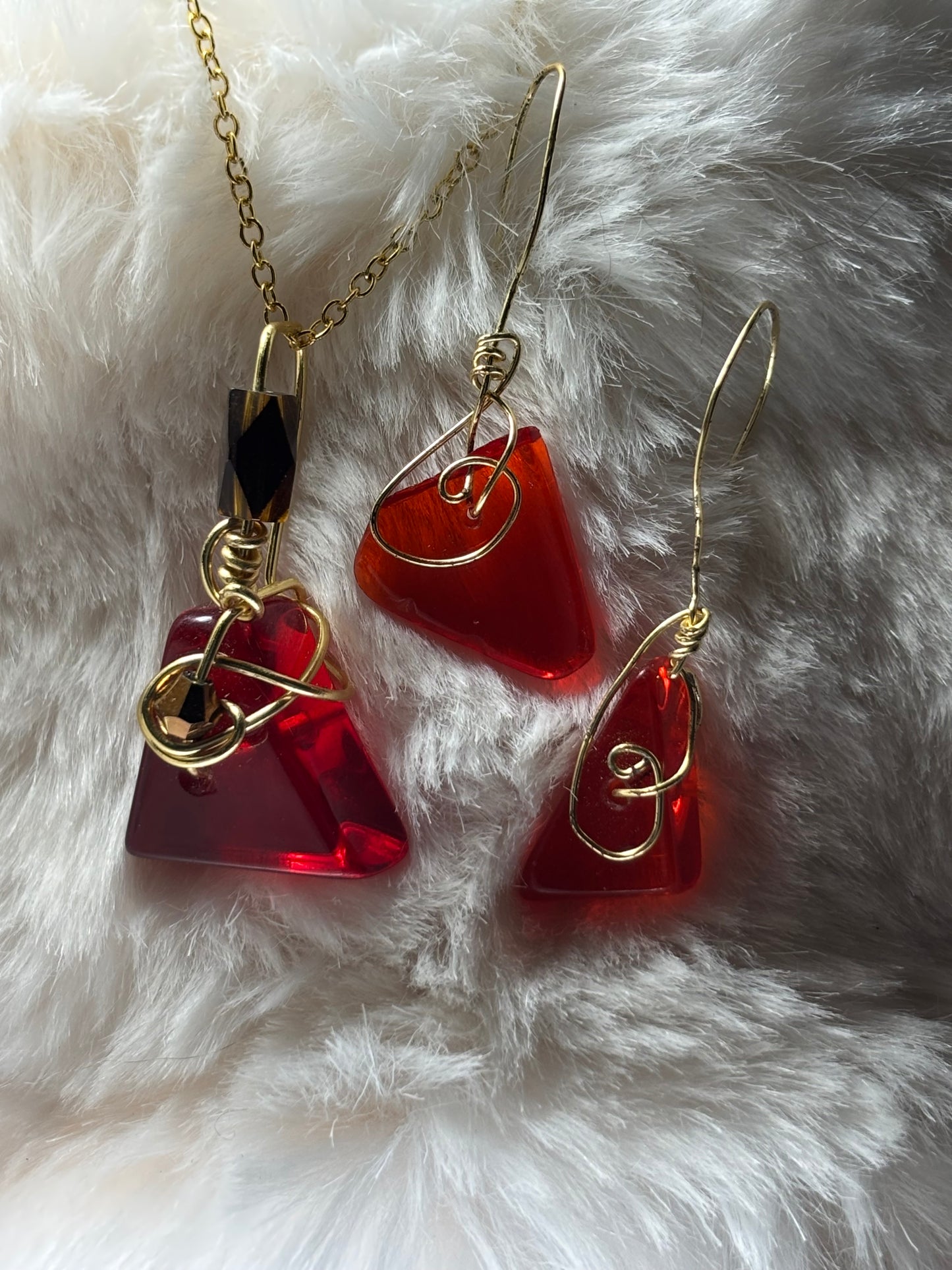 Fire drop: candy collection: pendant /earring /bracelet set