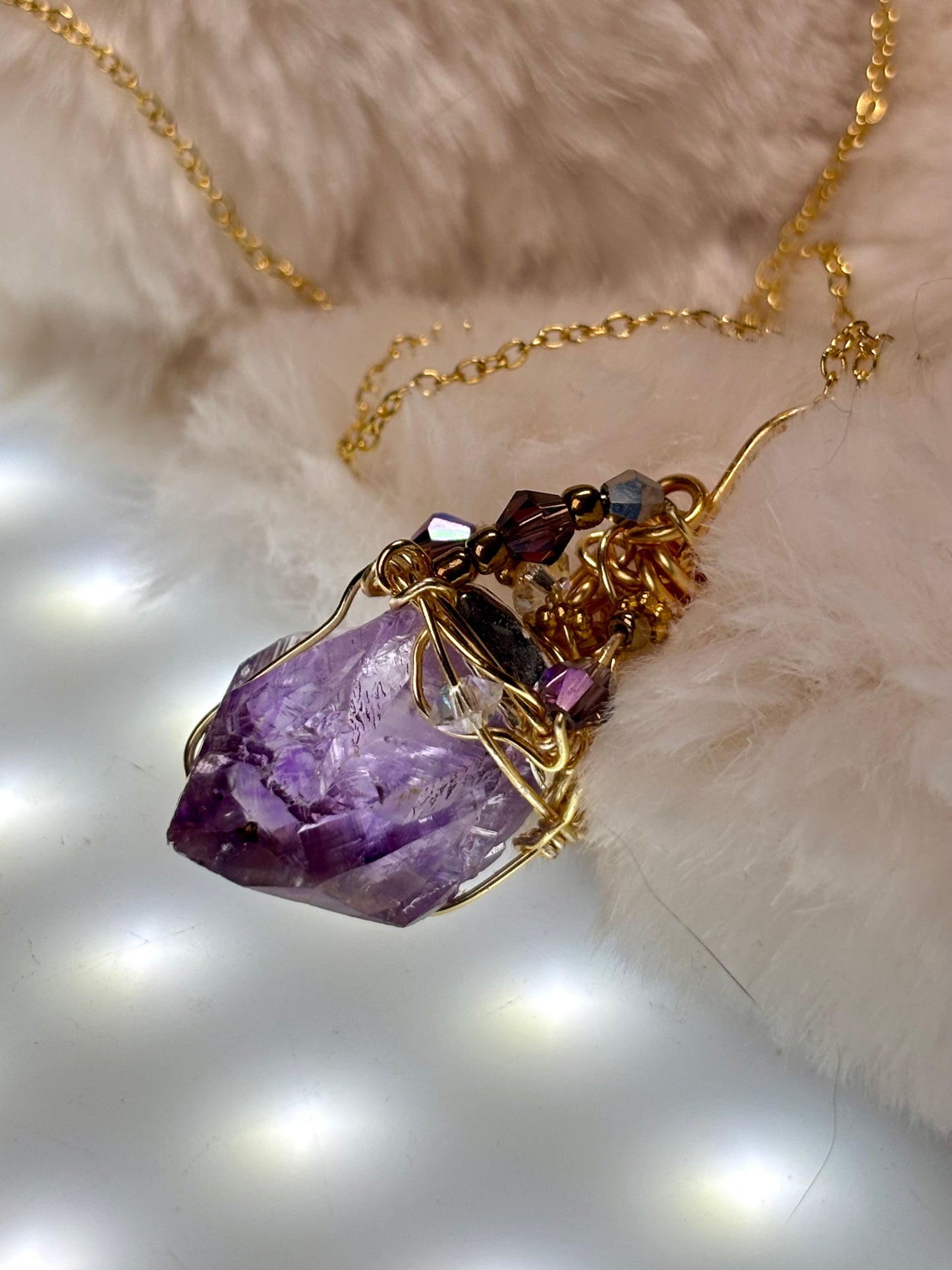 Amethyst Crown Amulet: amethyst pendant