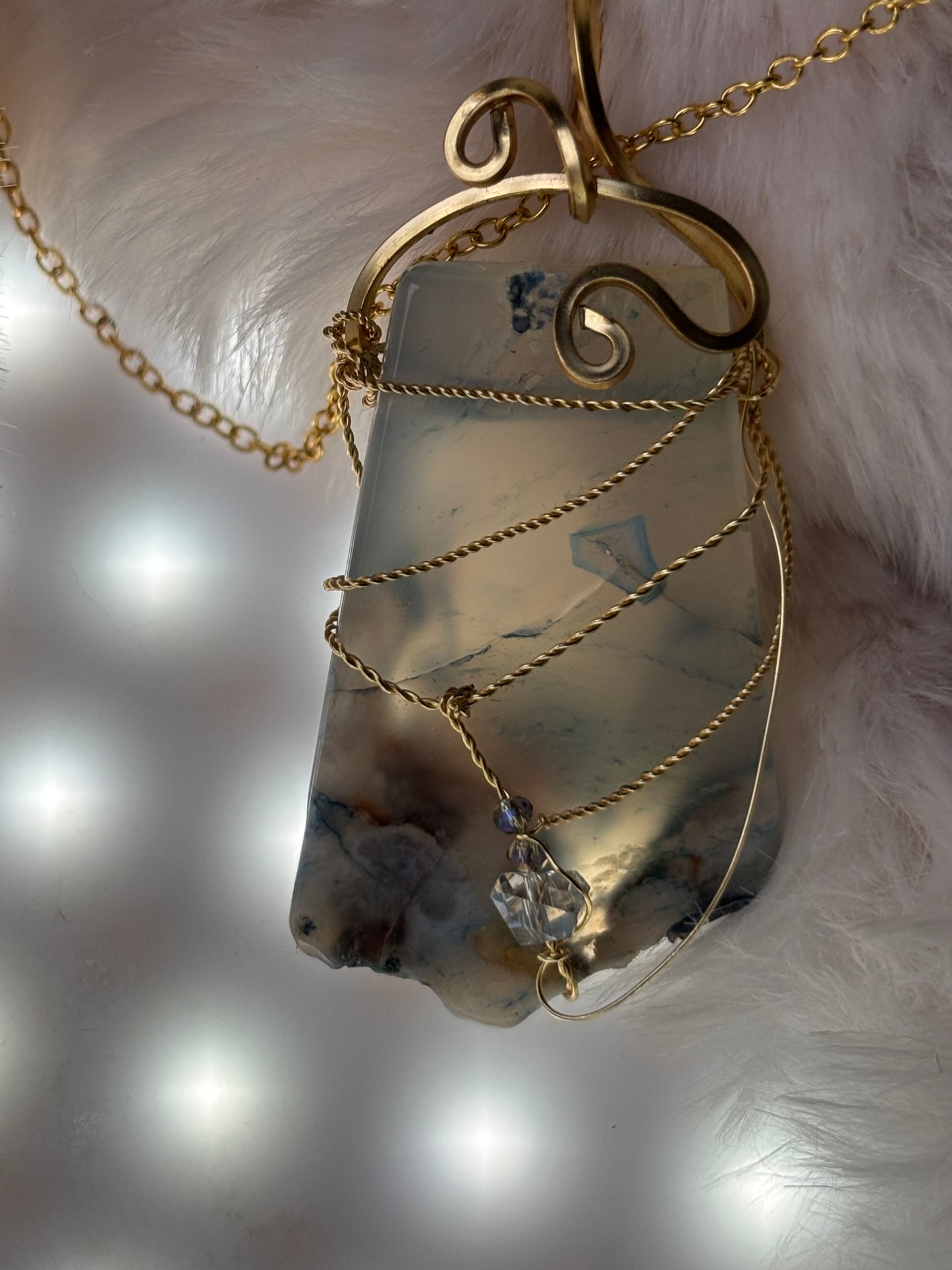 Sacred Shield of Madagascar Collection:

Guardian of the Blue- Rare Sea Agate pendant from Madagascar