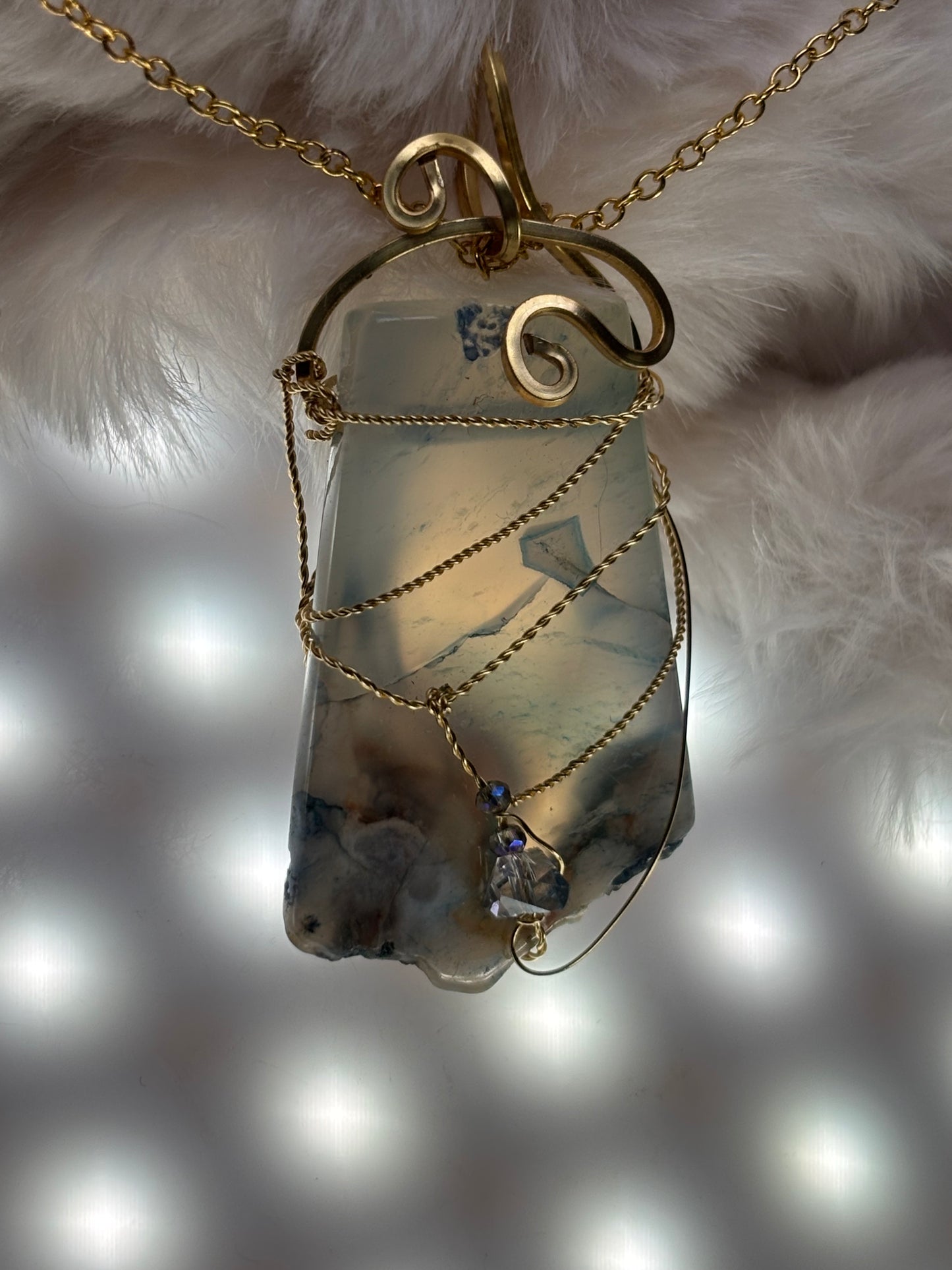 Sacred Shield of Madagascar Collection:

Guardian of the Blue- Rare Sea Agate pendant from Madagascar