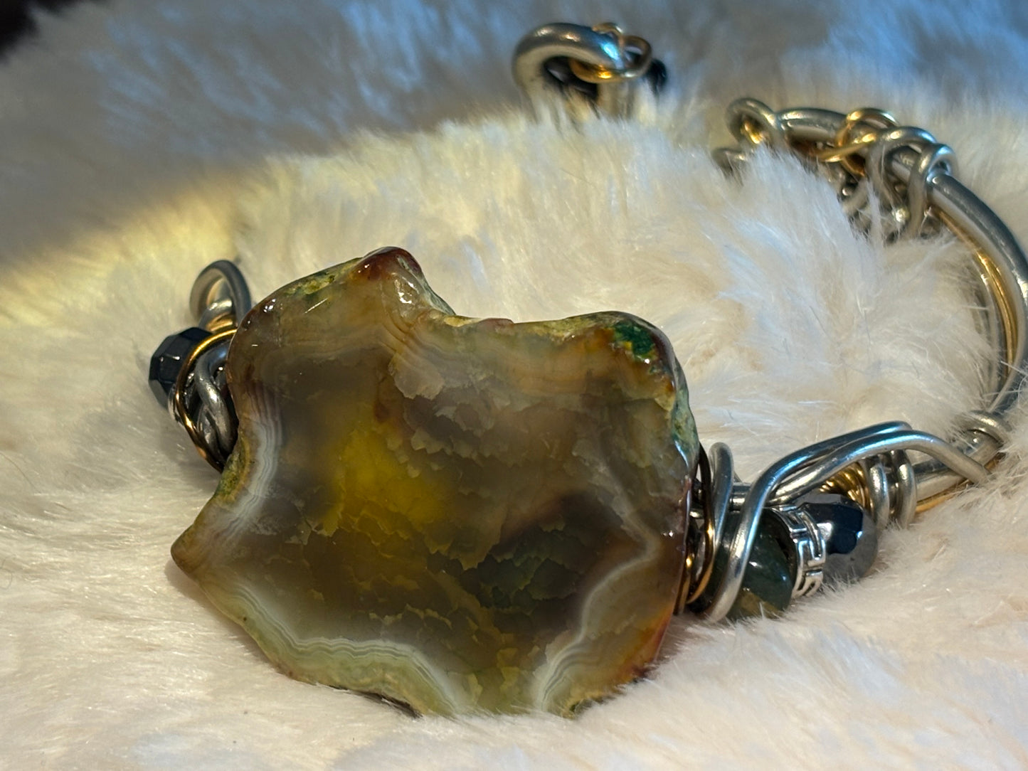 Moss agate Bracelet: grounding strength ￼