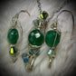 Evergreen guardian: nephrite earring, and pendant set