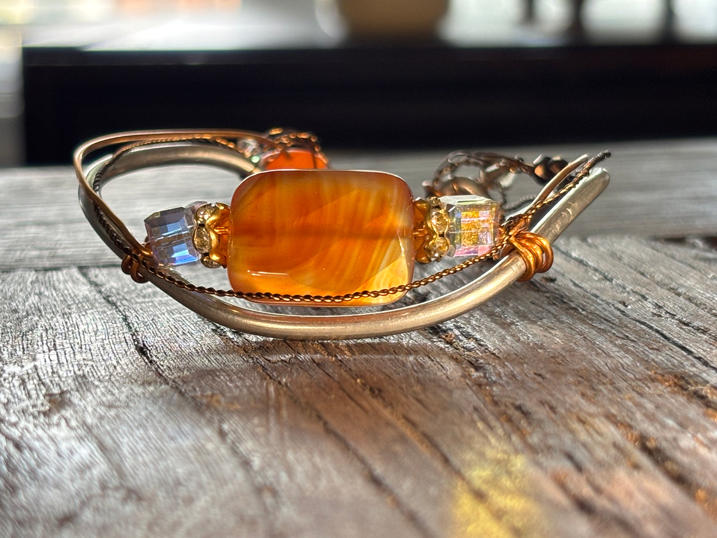 Carnelian Bracelet: Golden Focus