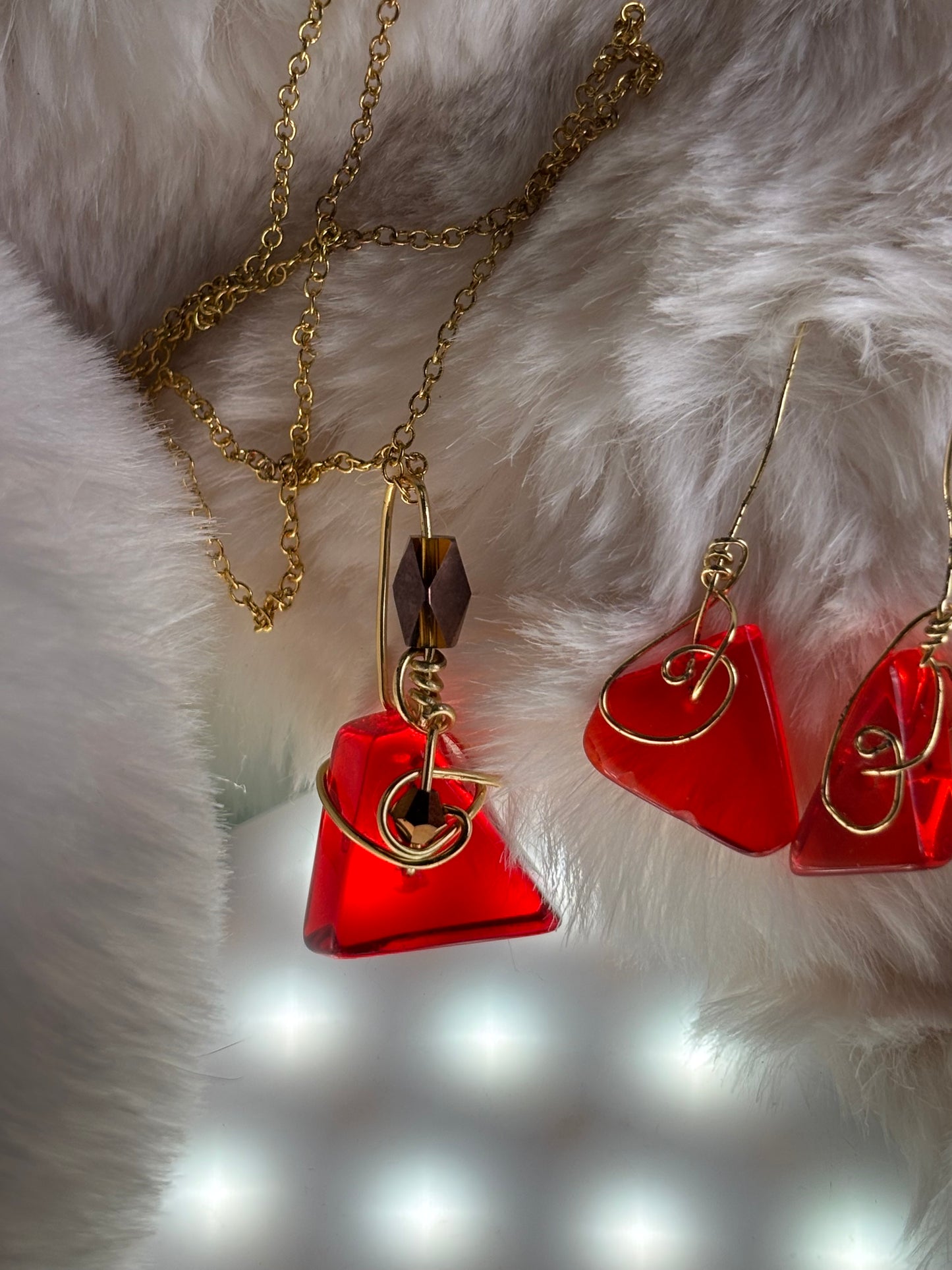 Fire drop: candy collection: pendant /earring /bracelet set