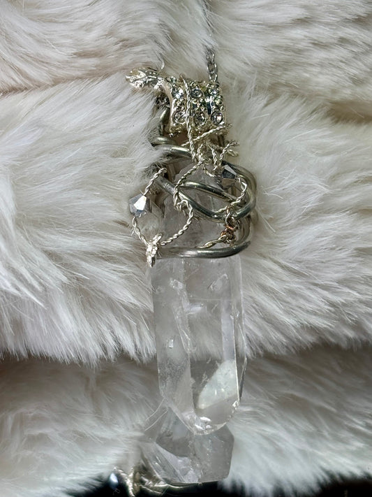 Crystal snake pendant: fearless strength