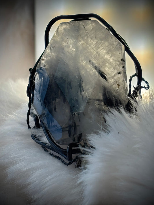 Crystal lightning: black tourmaline, and crystal ring ￼￼