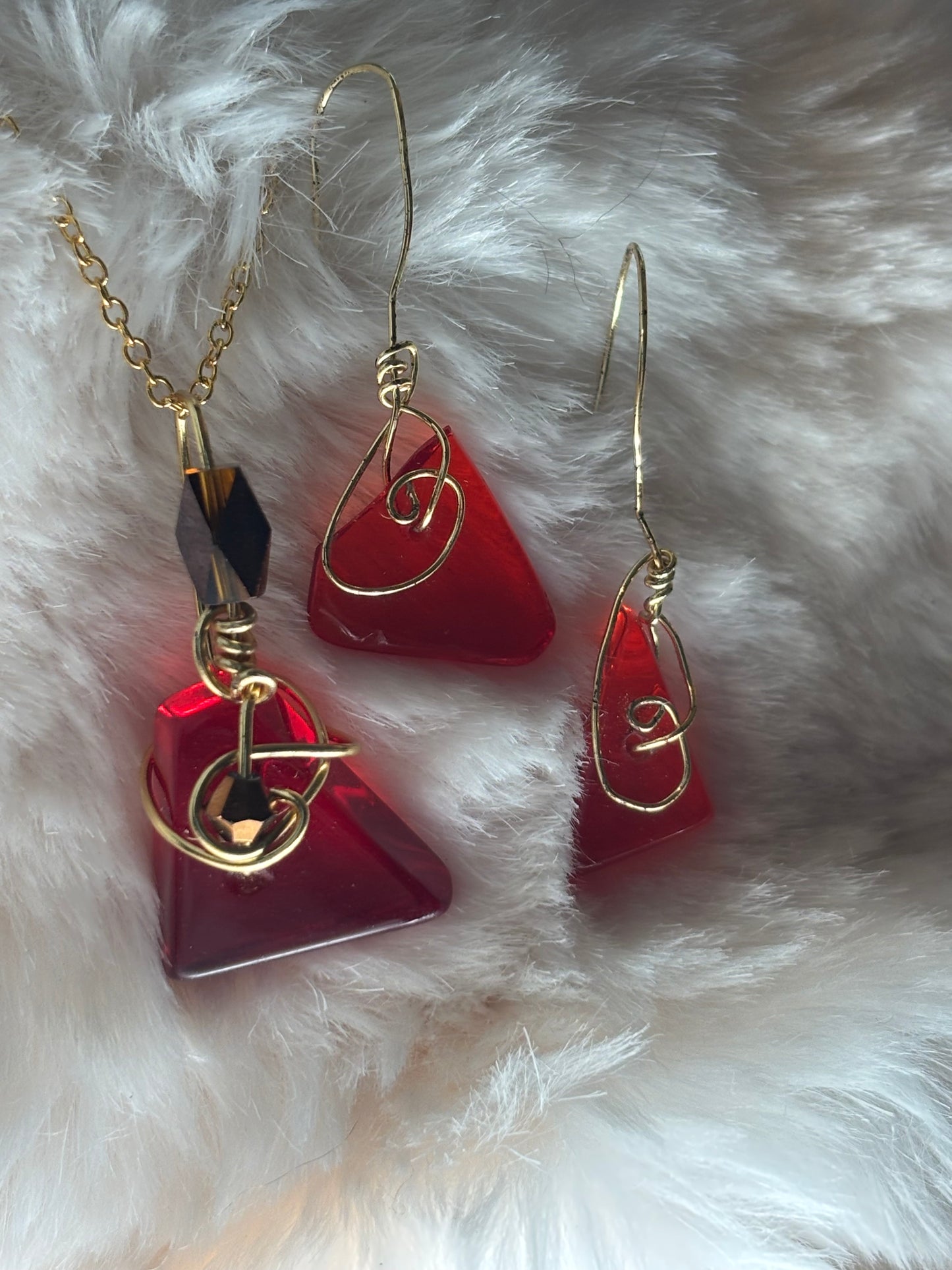 Fire drop: candy collection: pendant /earring /bracelet set