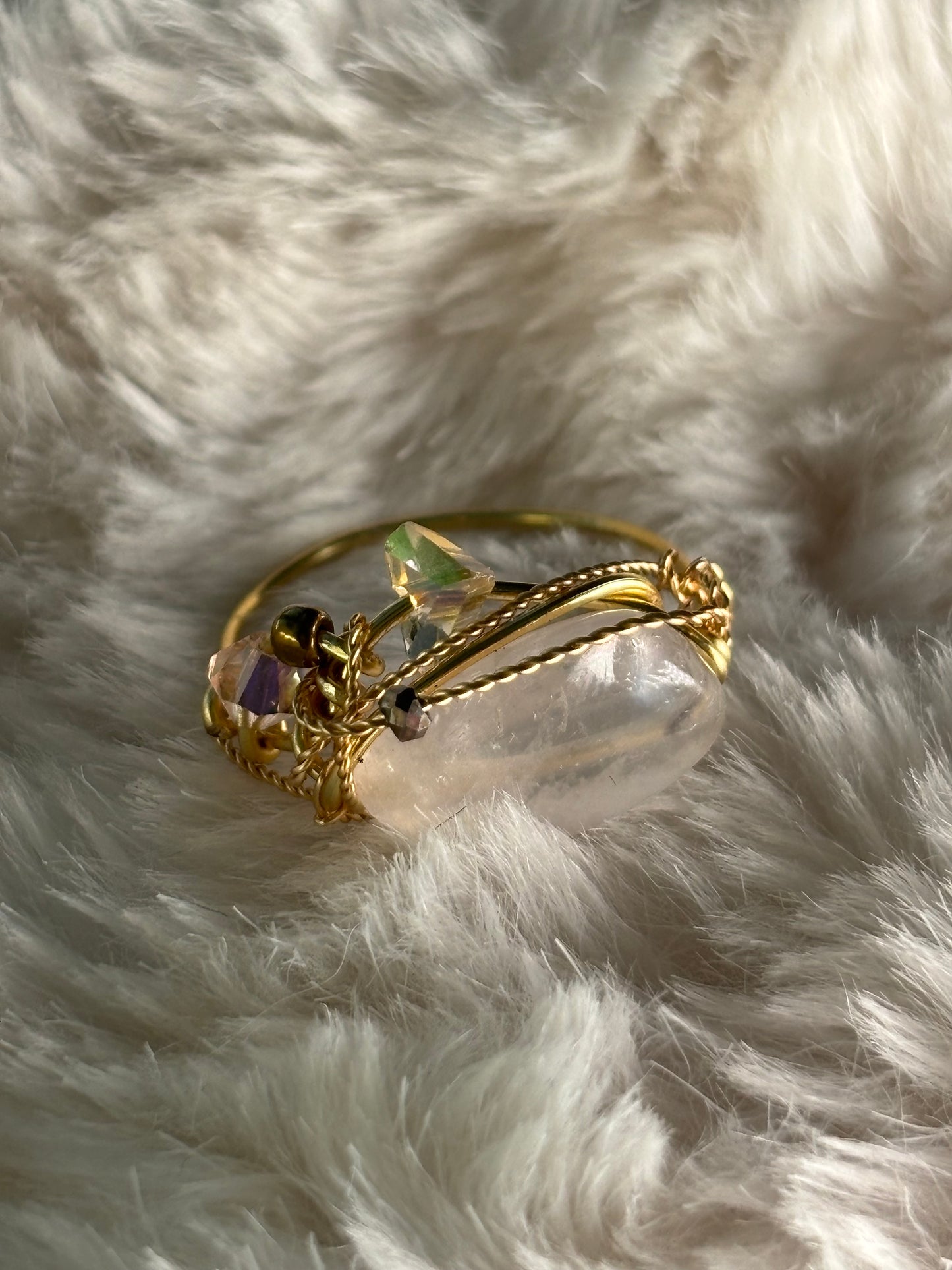 Rose quartz ring: pure princess ￼
