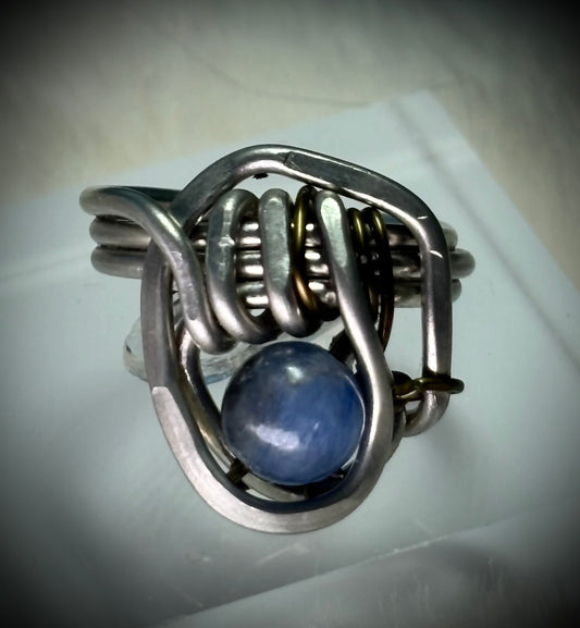 Blue Kyanite and Silver Ring:￼The Stabilizer