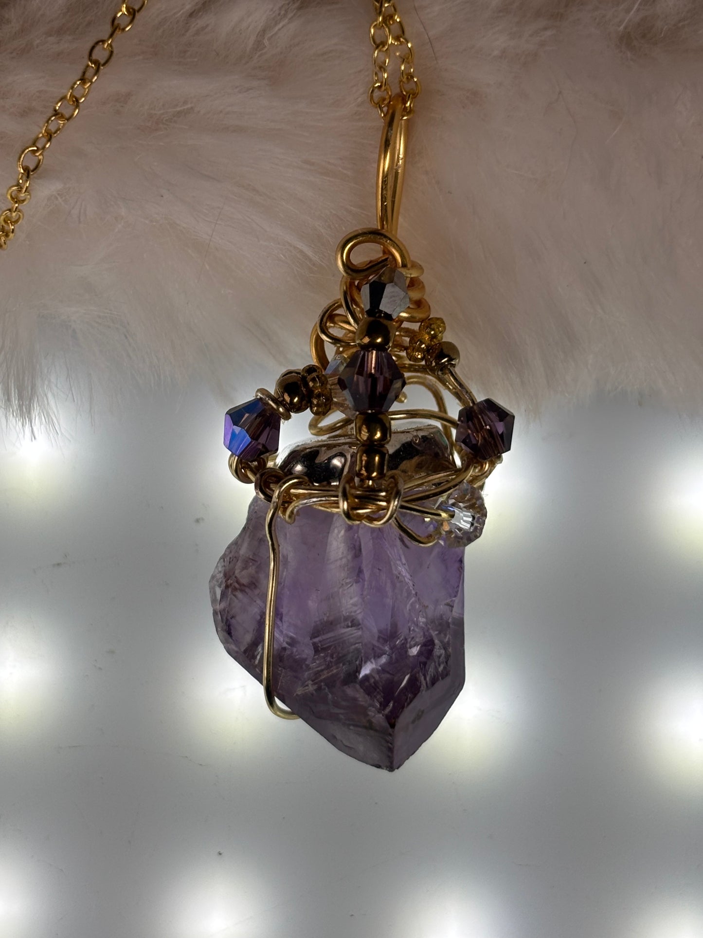 Amethyst Crown Amulet: amethyst pendant