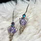 Dream Heart: violet￼lepidolite earrings ￼