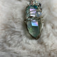 Hidden Prism, Rainbow Magic: green radiated crystal pendant