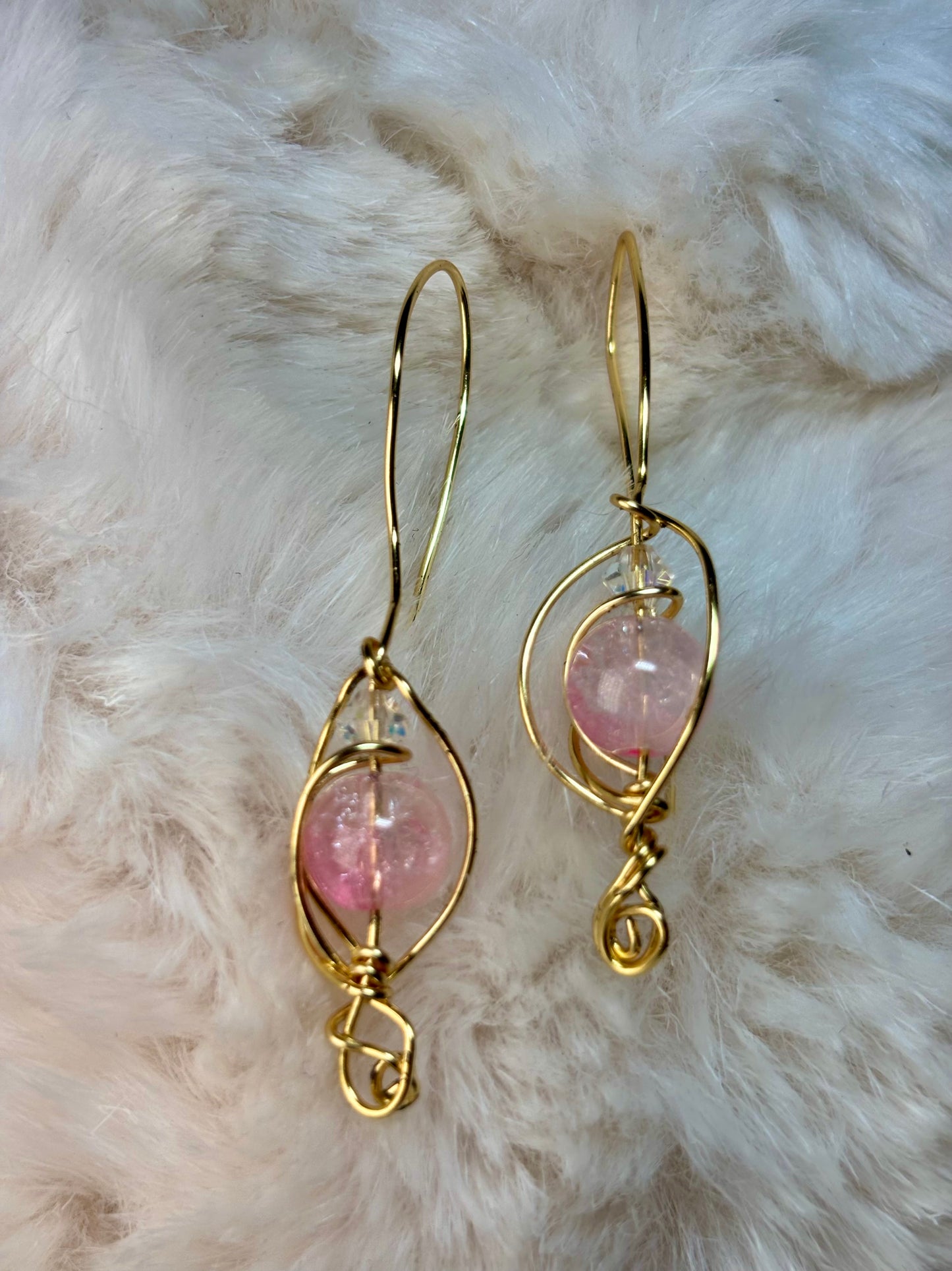 Glinda — Light of the Heart; crackle  quartz crystal Set