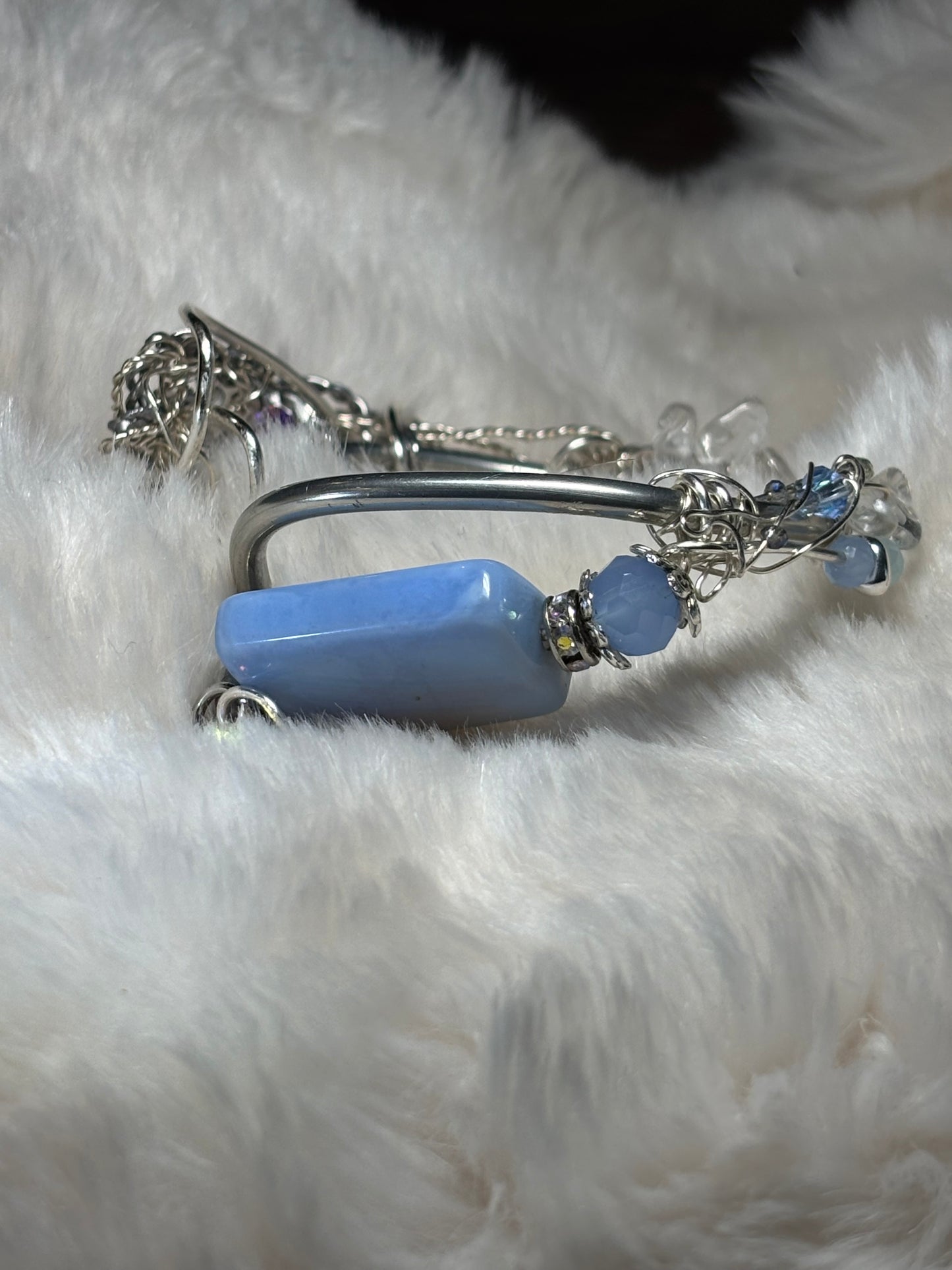 Blue lace agate and Crystal bracelet: Crystal Calm￼