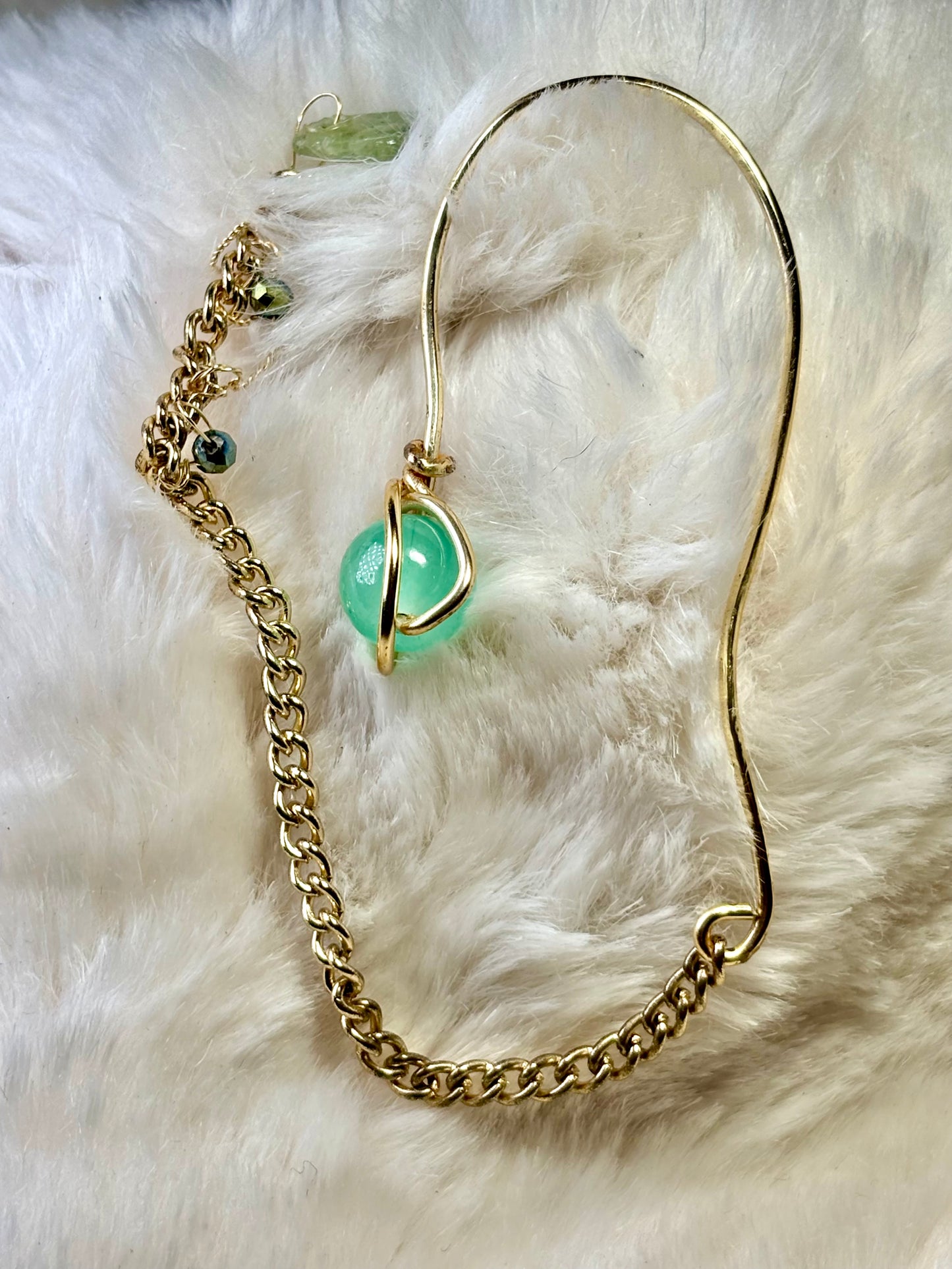 CALM KEEPER: Amazonite left Earcuff