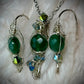 Evergreen guardian: nephrite earring, and pendant set