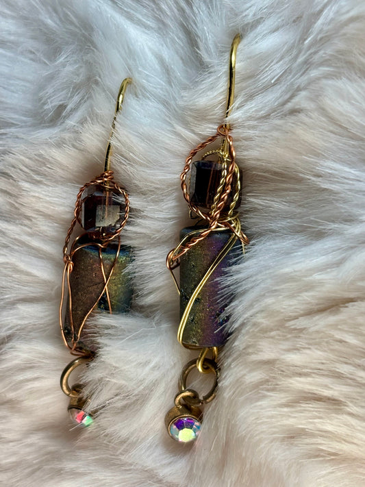 Earthen Stardust: Druzy Earrings