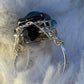 Turquoise green rhinestone ring in silver￼