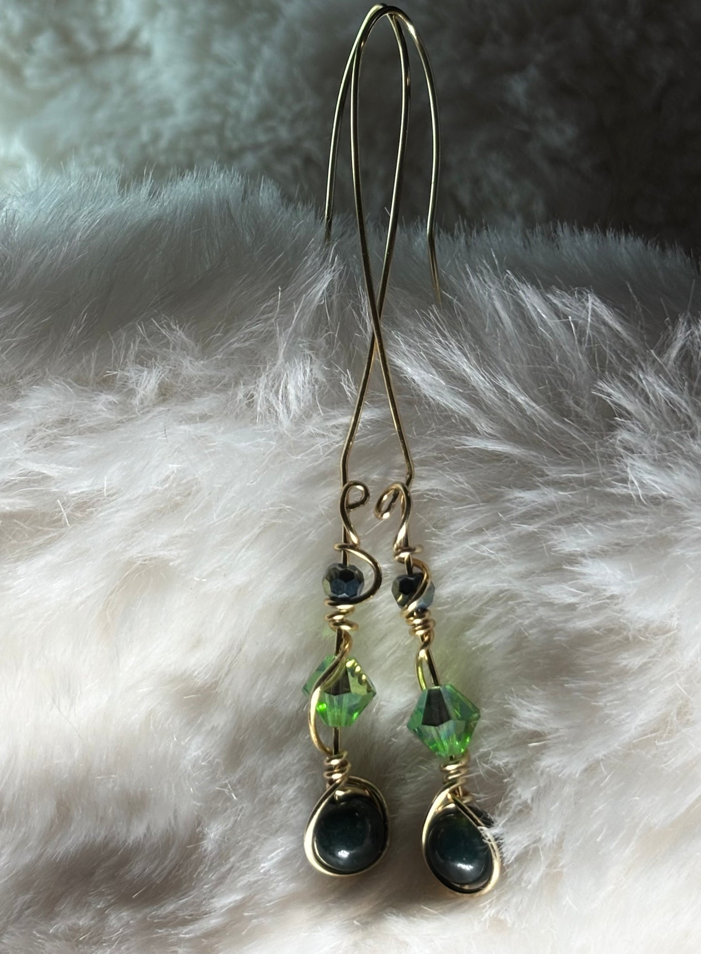 Green Forest Light: green nephrite earrings