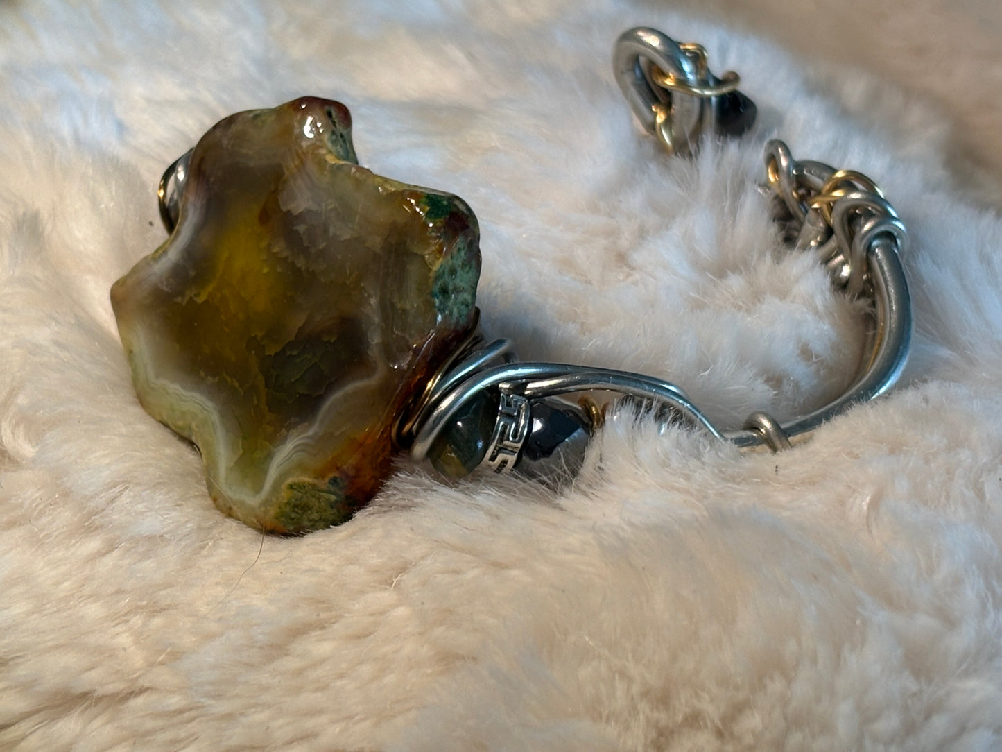 Moss agate Bracelet: grounding strength ￼