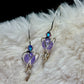 Dream Heart: violet￼lepidolite earrings ￼