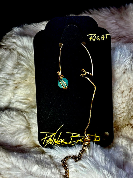 Breath of Peace — Golden Calm: Amazonite right Earcuff