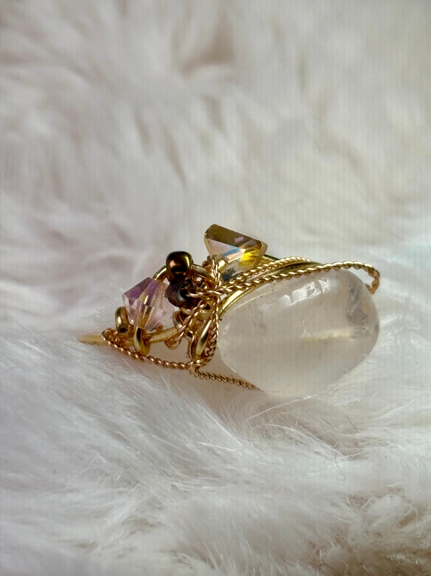 Rose quartz ring: pure princess ￼