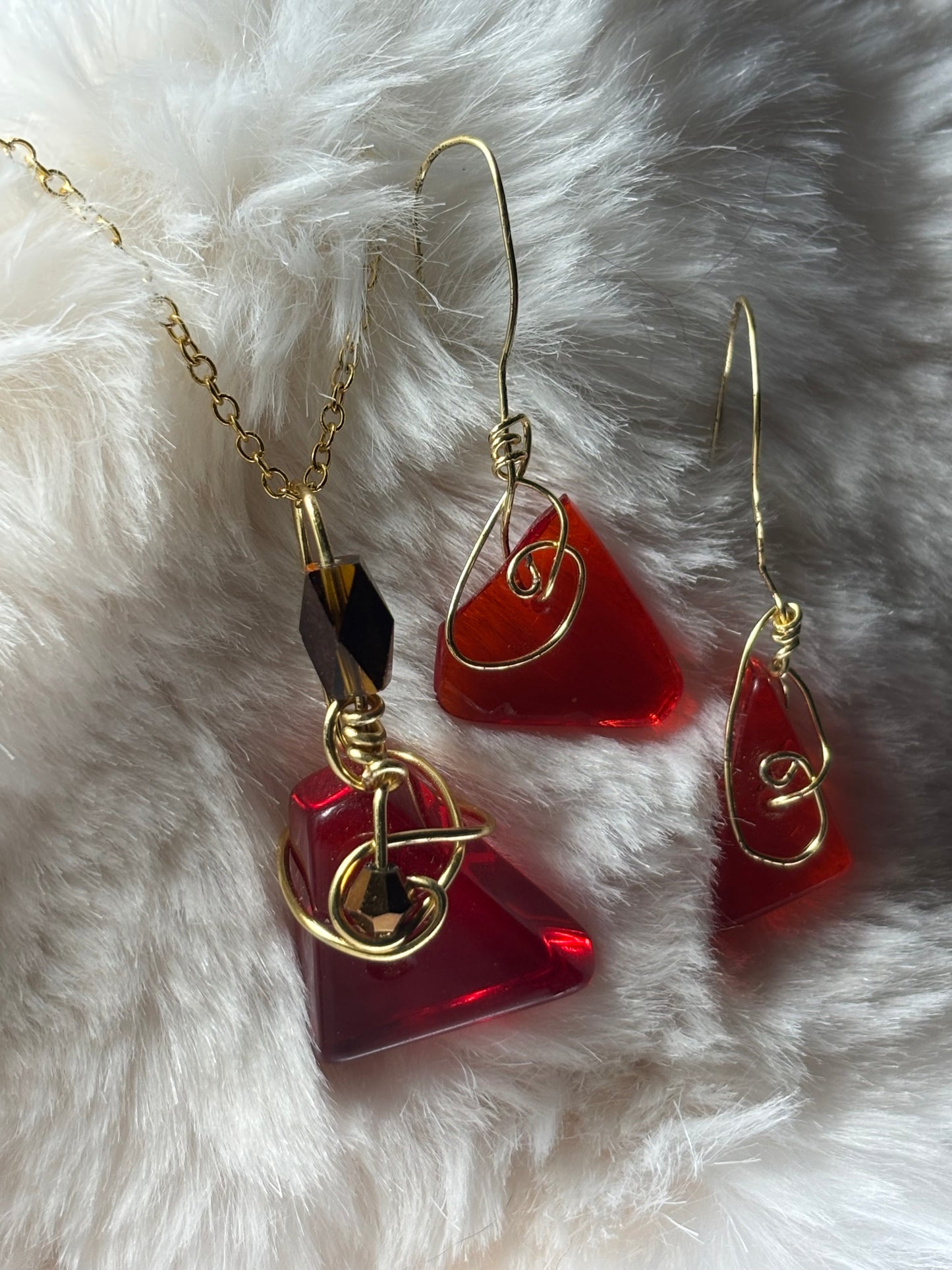 Fire drop: candy collection: pendant /earring /bracelet set