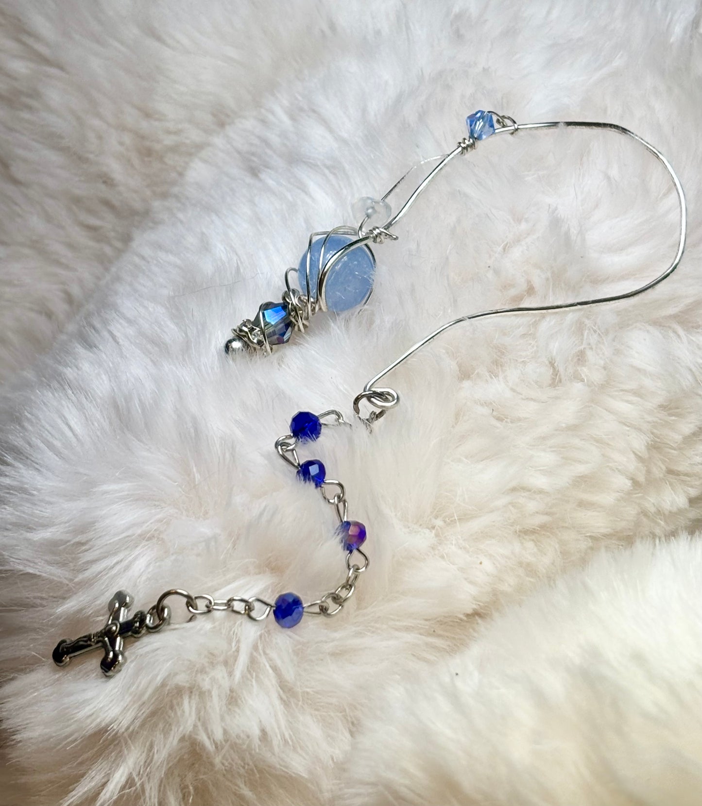 Quiet Sky: blue lepidolite, ear cuff ￼