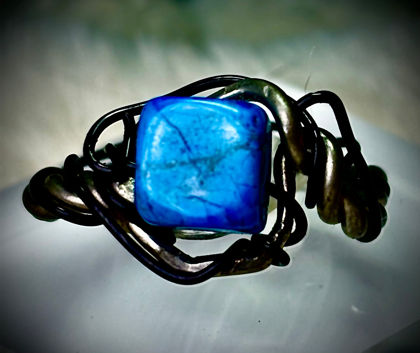 Silver, Blue Howlite Ring: ￼Captain Azure Wayfinder