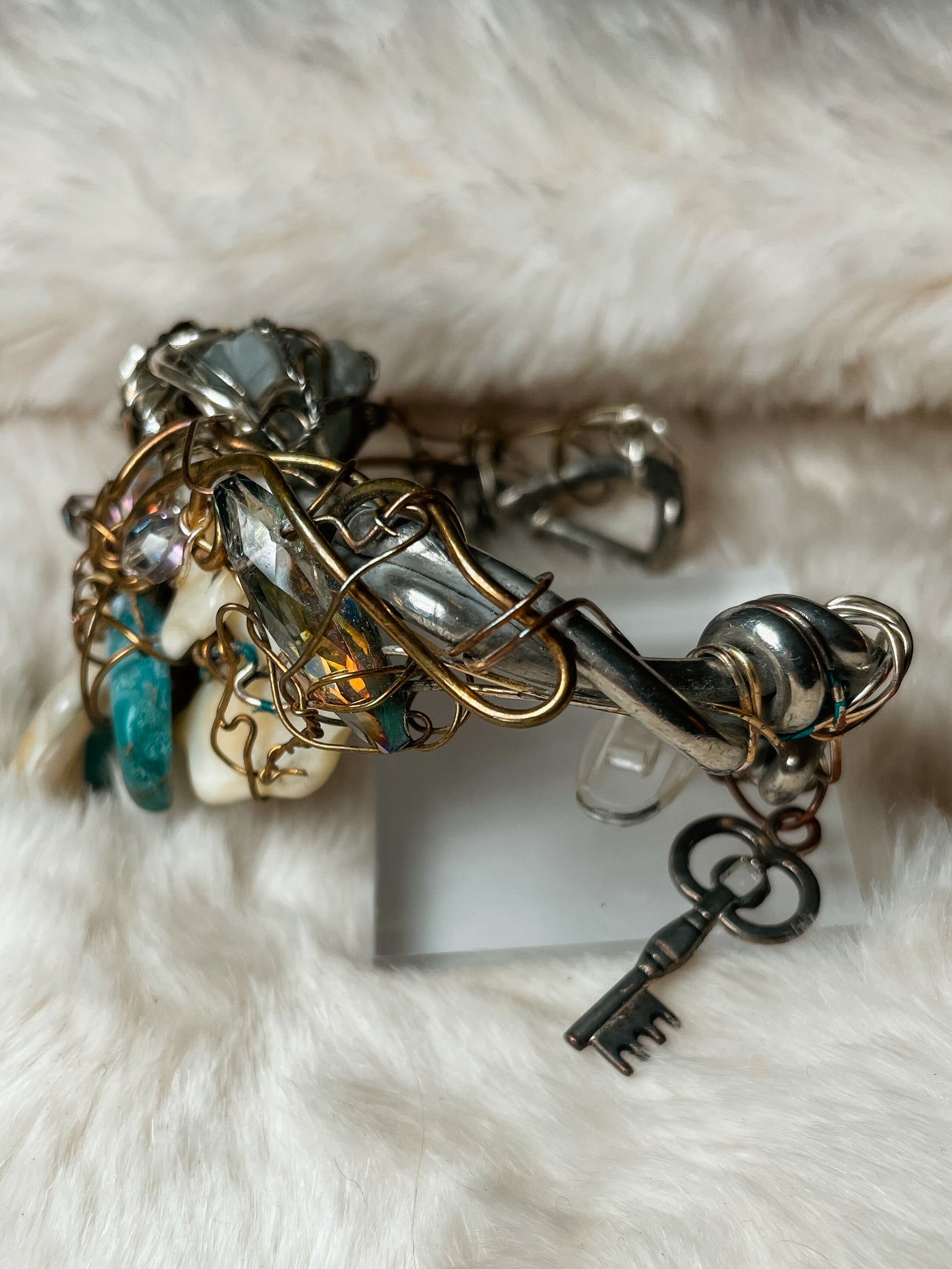 Australian Turquoise, Mother of Pearl Bracelet: Mermaid’s Reliquary