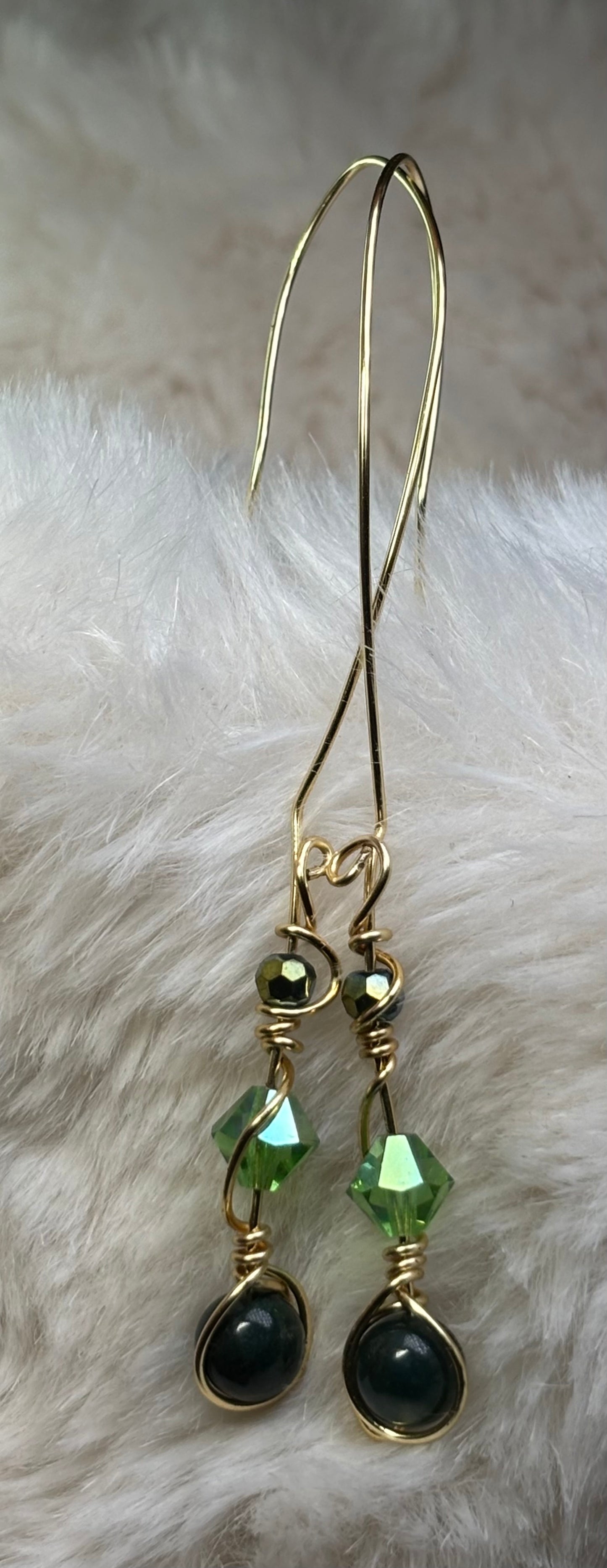 Green Forest Light: green nephrite earrings