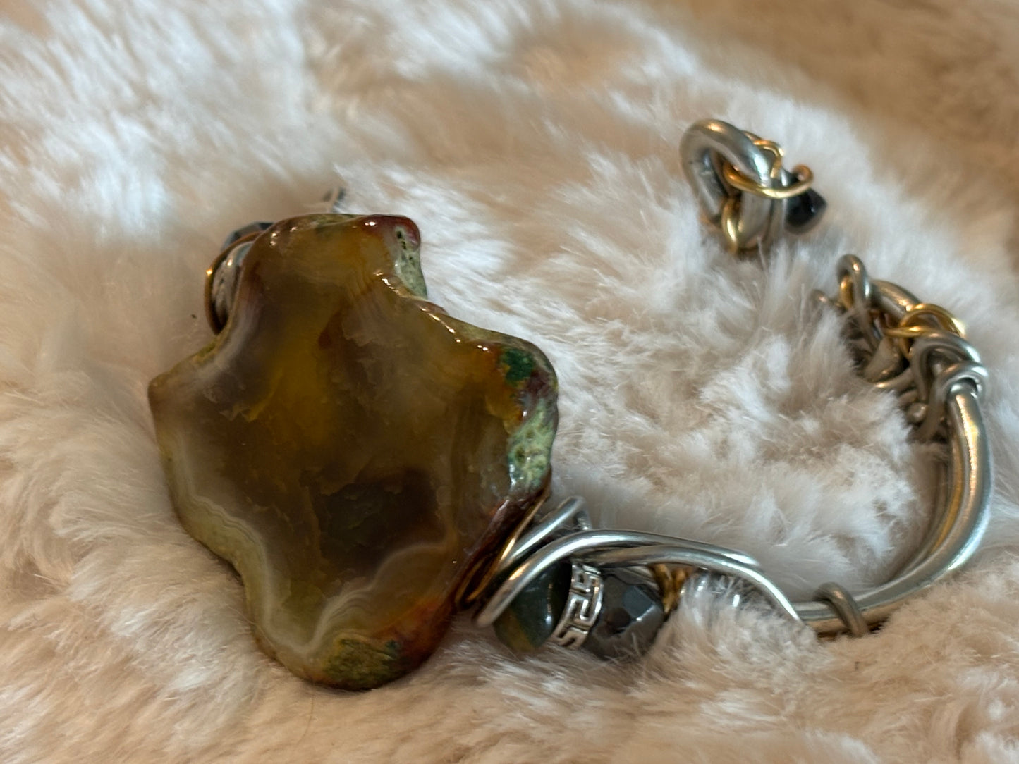 Moss agate Bracelet: grounding strength ￼