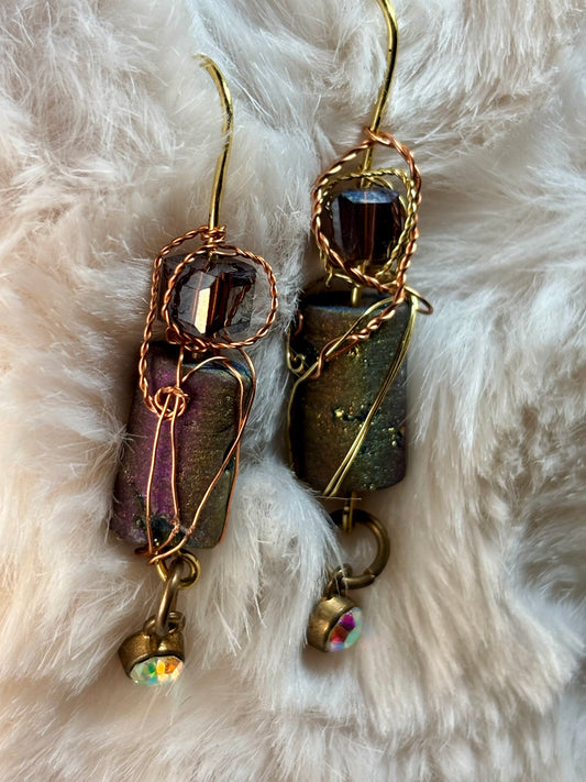 Earthen Stardust: Druzy Earrings