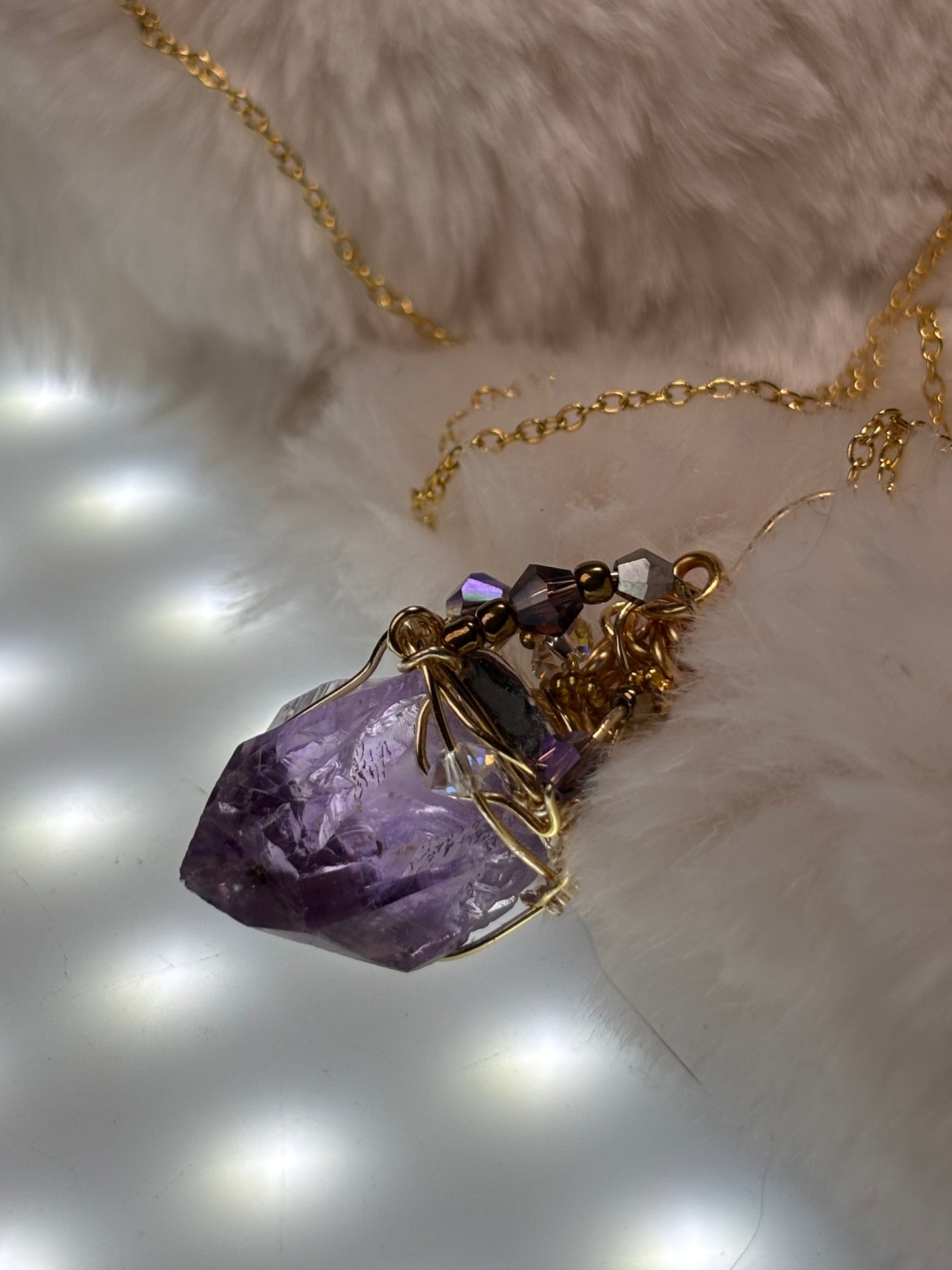 Amethyst Crown Amulet: amethyst pendant