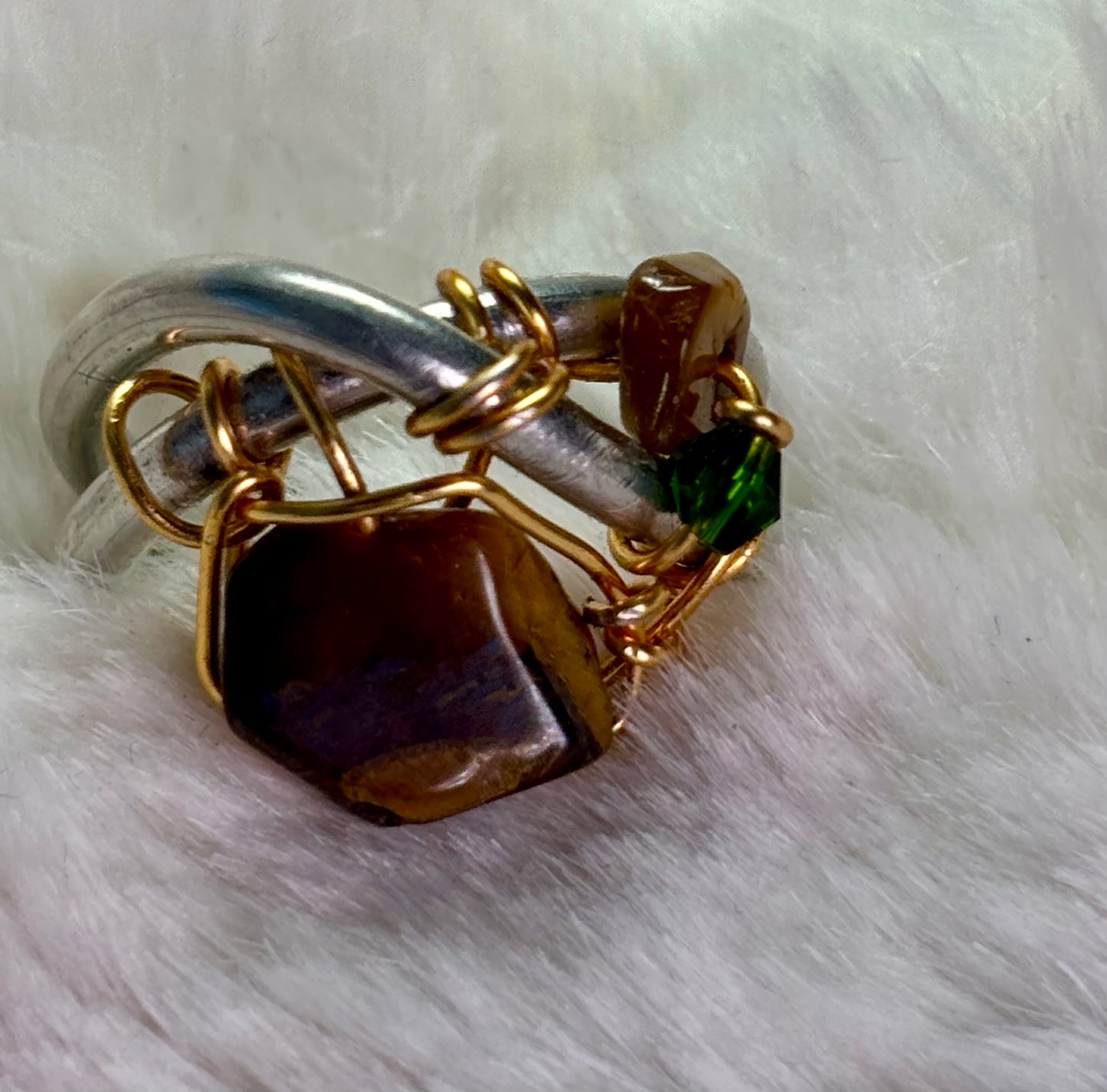 Tiger eye and silver ring: Stable Freedom￼
