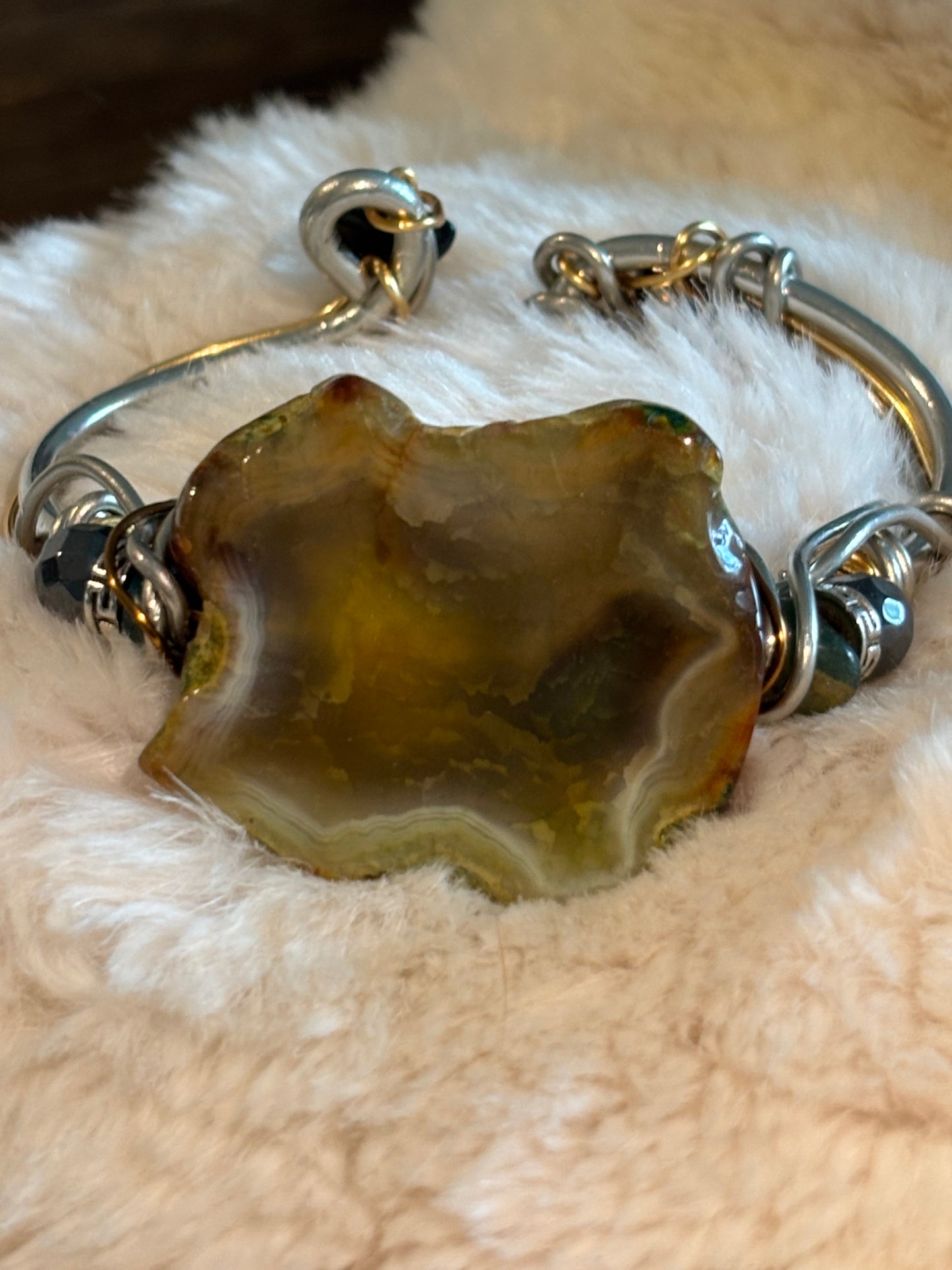 Moss agate Bracelet: grounding strength ￼