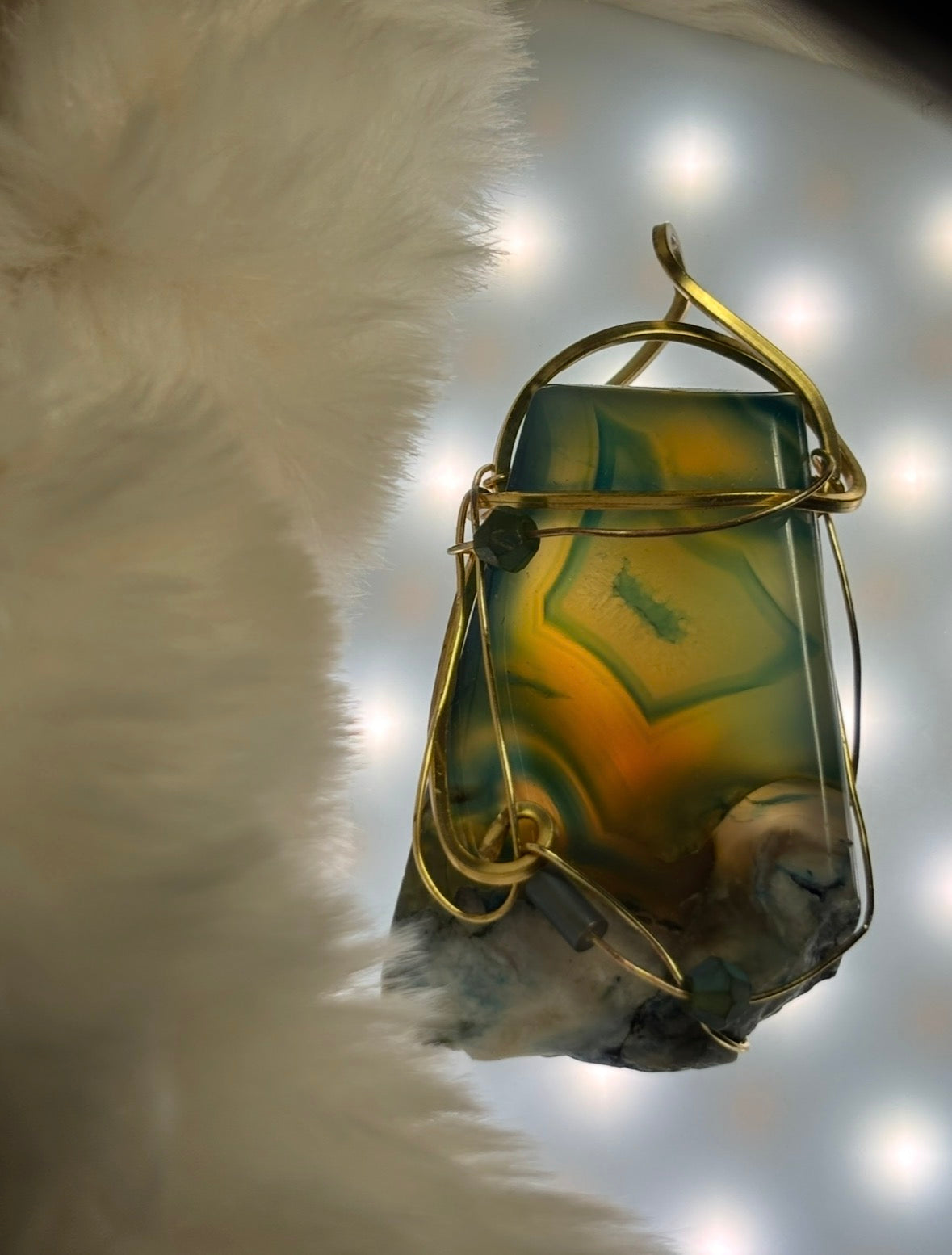 Sacred Shield of Madagascar Collection: The Glow of the Ocean-￼Rare Sea Agate pendant from Madagascar