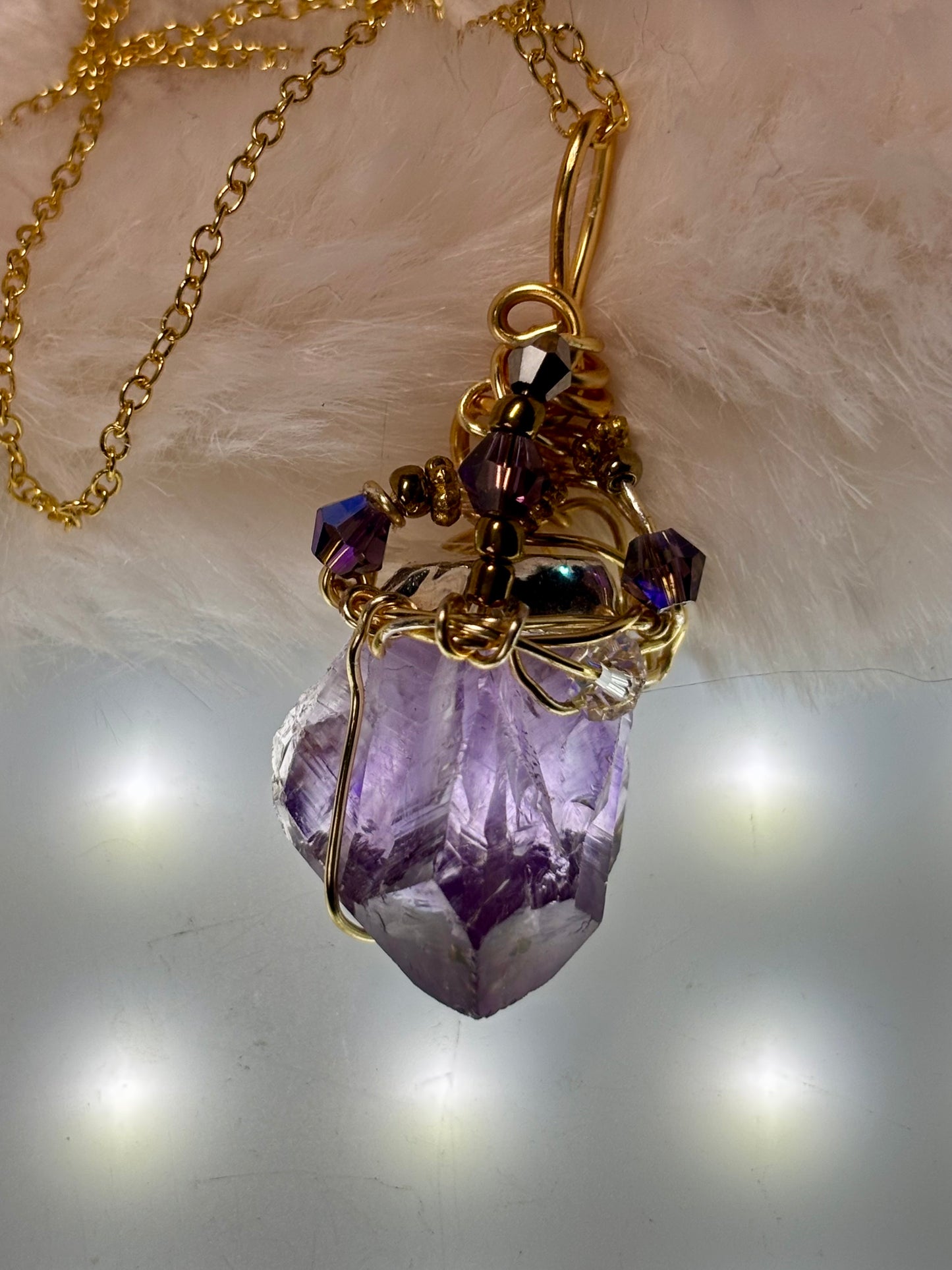 Amethyst Crown Amulet: amethyst pendant