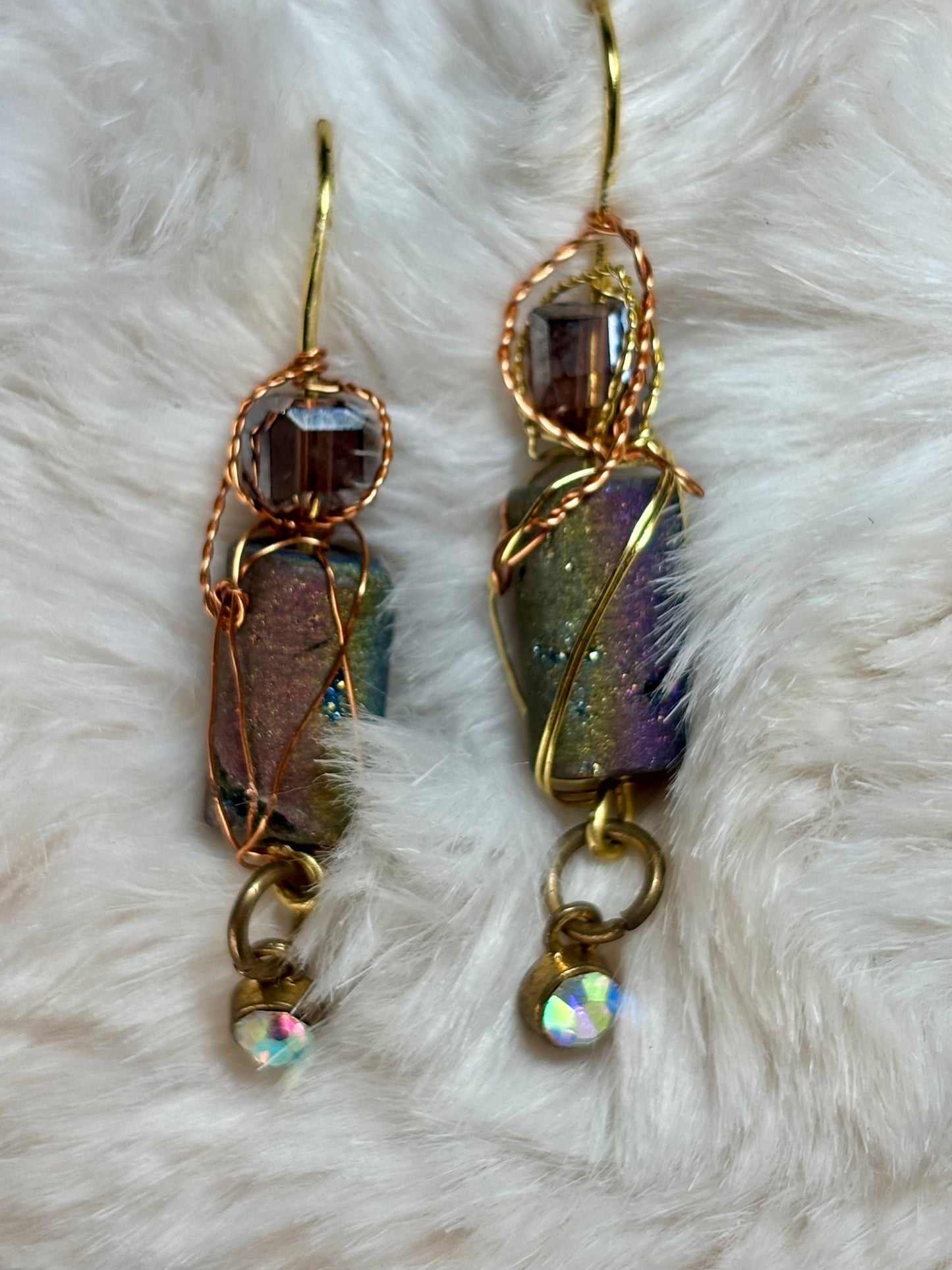 Earthen Stardust: Druzy Earrings
