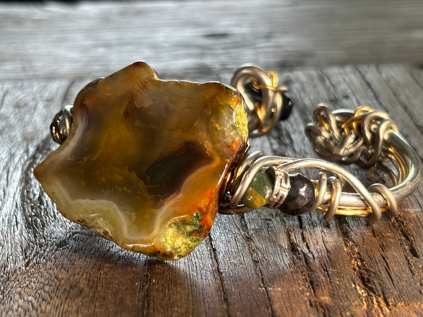 Moss agate Bracelet: grounding strength ￼