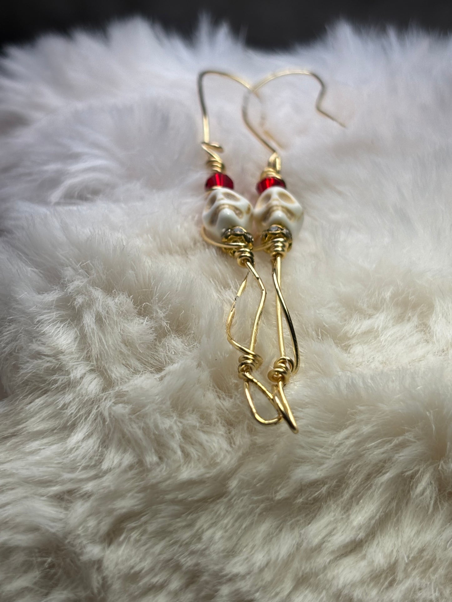True Love: white turquoise Johnny earrings. 
From the ‘Death Till We Part Series’ in the Johnny Collection