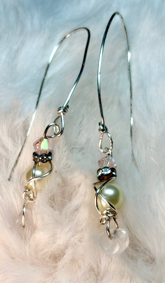 “Moonblush Pearl & Quartz Whisper Earrings”
