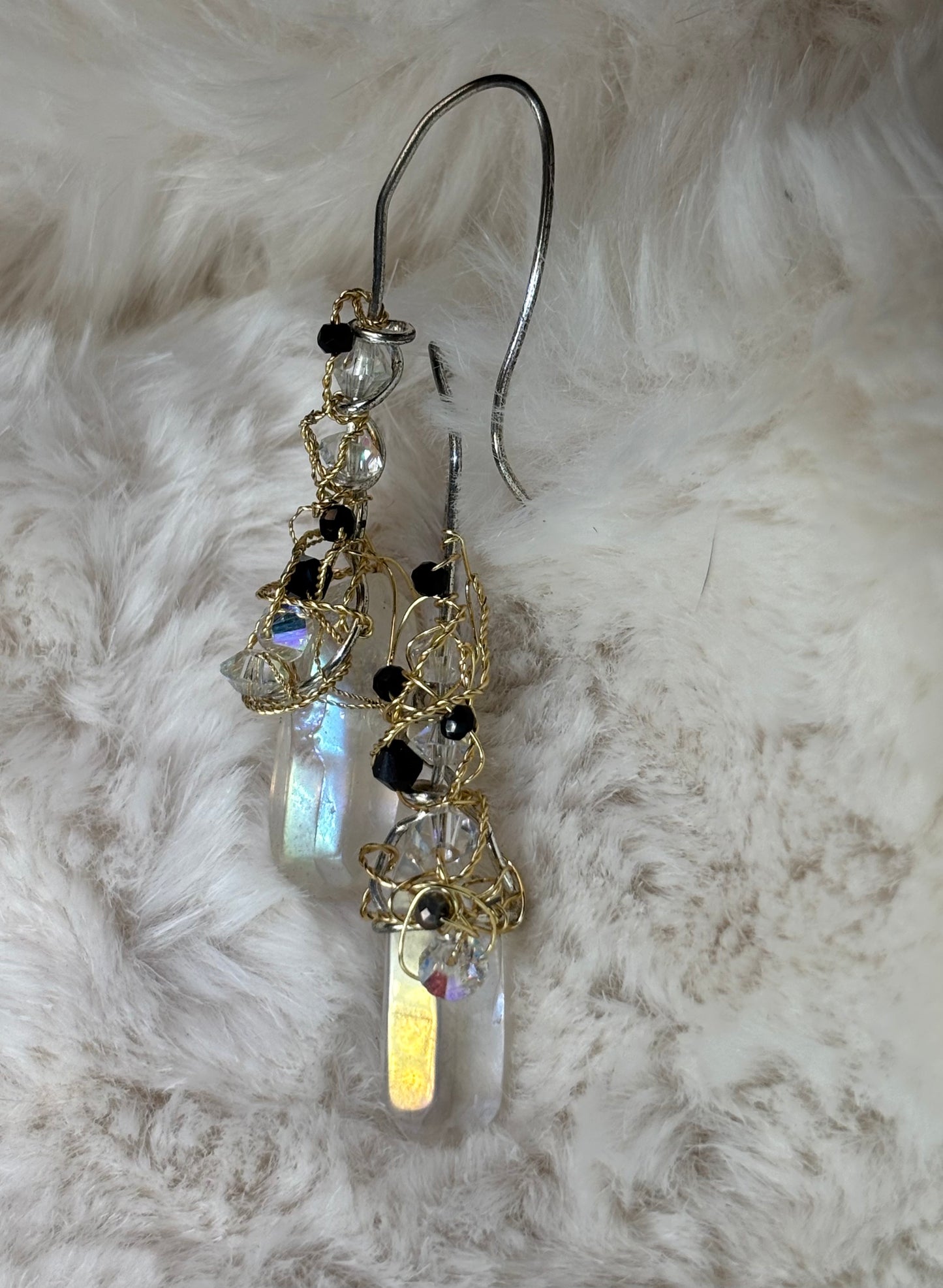 Moonlight Depths: Crystal drop earrings