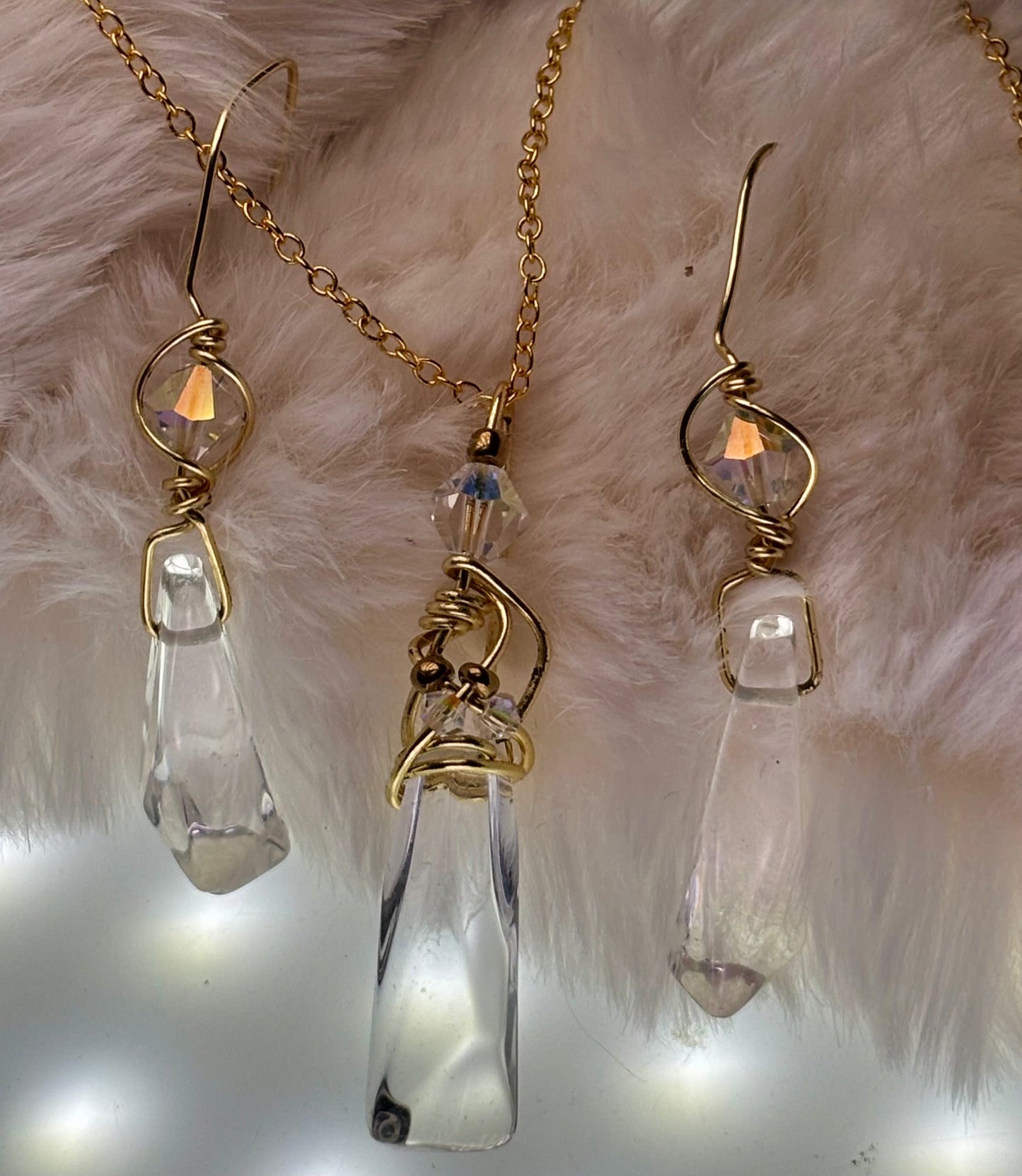 Starfall Icicle: Herkimer diamond earrings (set available)