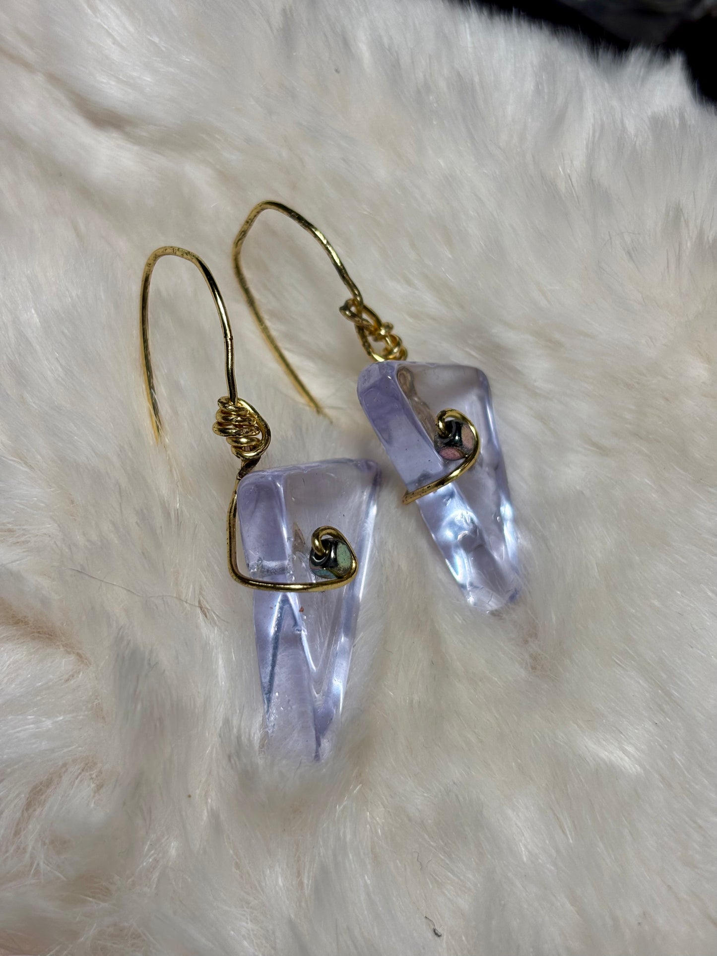 Candy Collection – Violet Light Drops: Irradiated Crystal Earrings