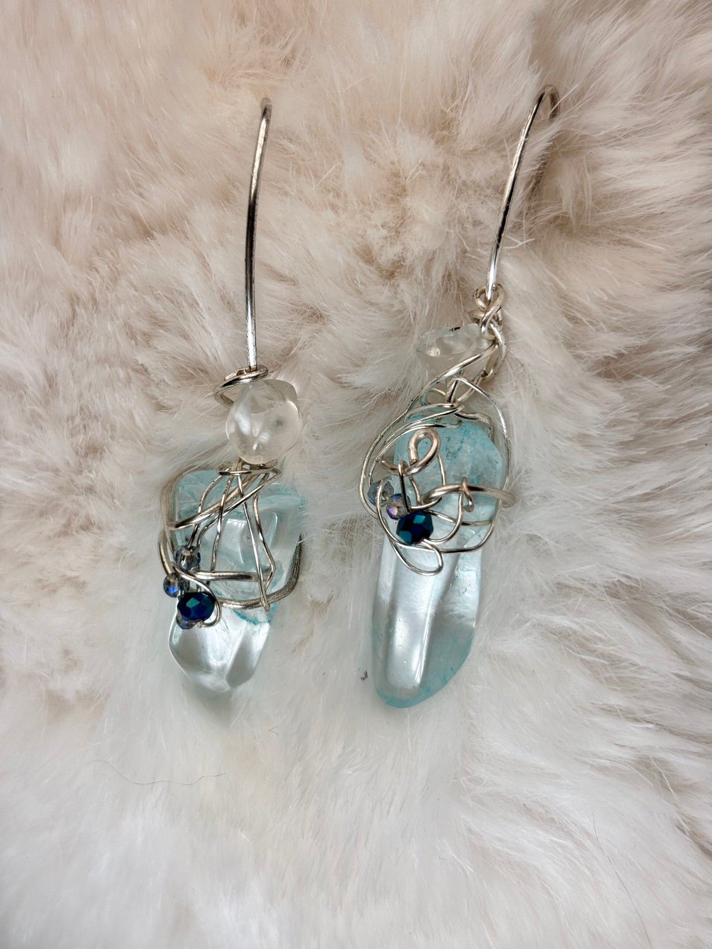 Frozen Waters of the First Age: earring and pendant set